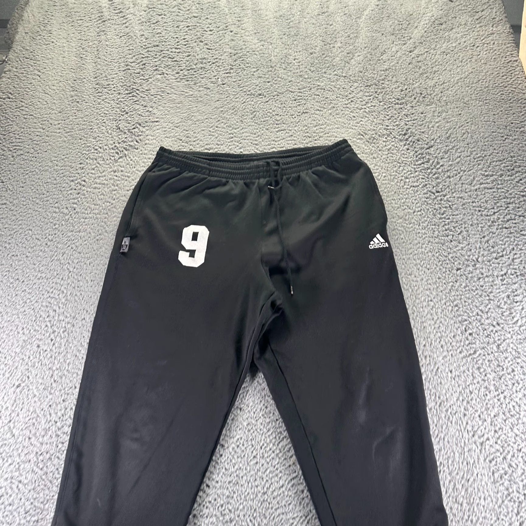 VINTAGE adidas Pants Mens L Black 100% Polyester Drawstring