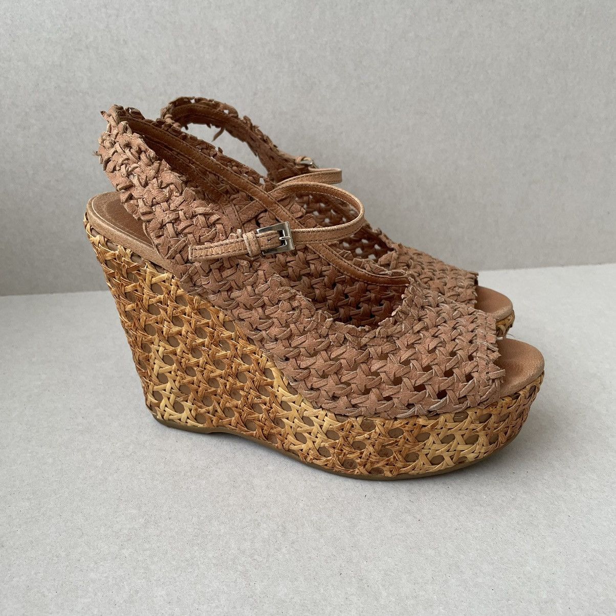 Prada × Vintage prada leather platform Size US 7 / IT 37 - 1 Thumbnail
