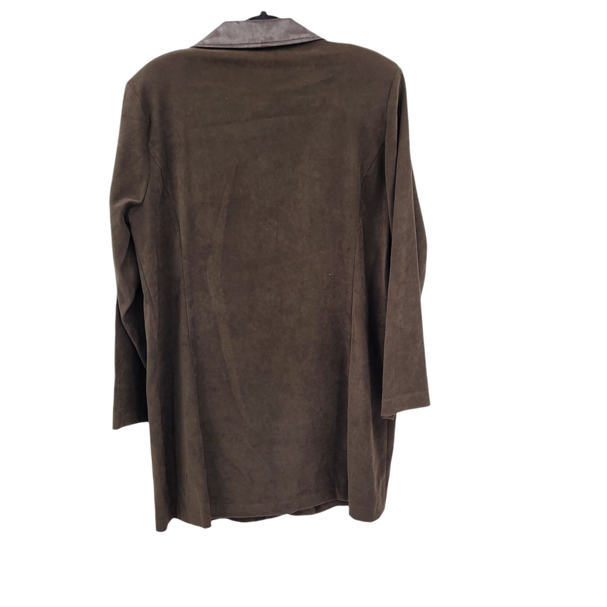 Vintage Vtg Vegan Ultrasuede Shacket Sz 16 Brown Equestrian Trench B Size XXL / US 16-18 / IT 52-54 - 3 Thumbnail