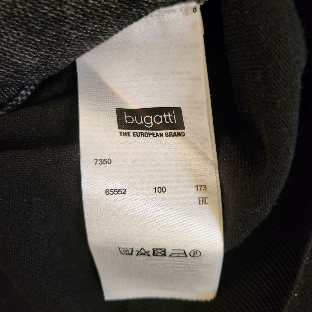 Bugatti Bugatti Mens V-Neck Sweater Size L Black Gray Plaid Size US L / EU 52-54 / 3 - 6 Thumbnail