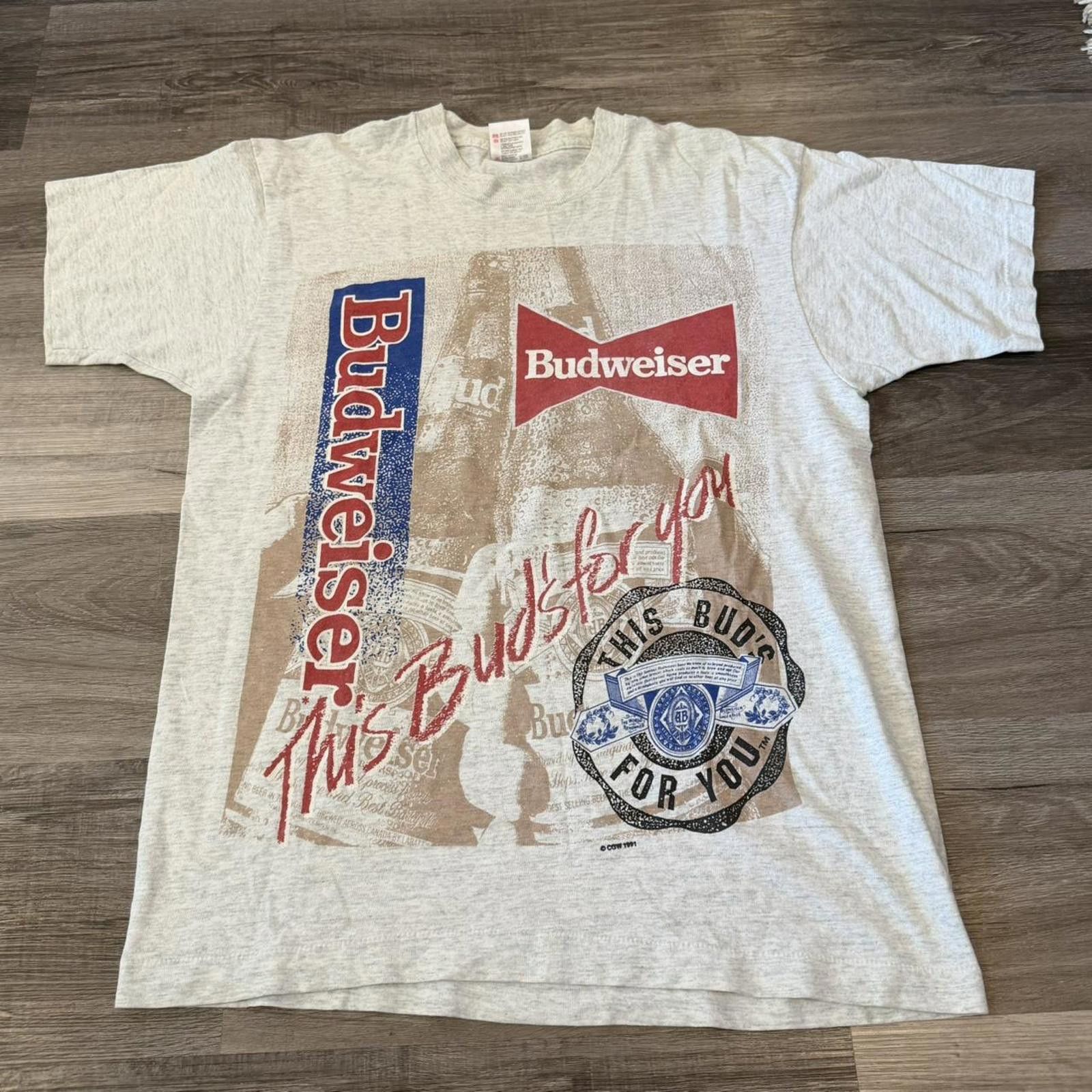 Fruit Of The Loom Vintage Budweiser this buds for you t shirt 1991 L Size US L / EU 52-54 / 3 - 3 Thumbnail