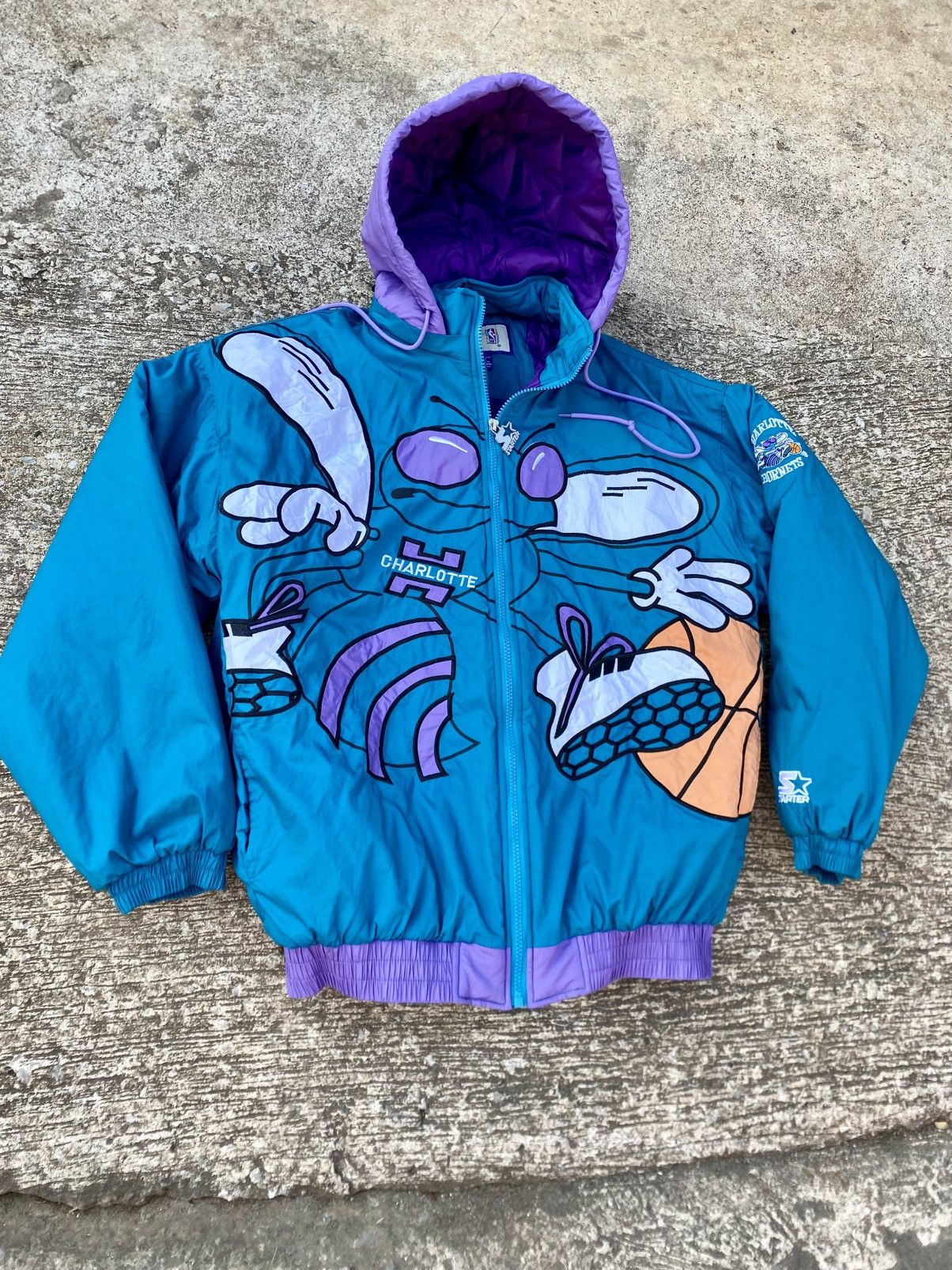 Starter NBA Charlotte Hornets Big LoGo Zip out hoodie Size US L / EU 52-54 / 3 - 12 Thumbnail