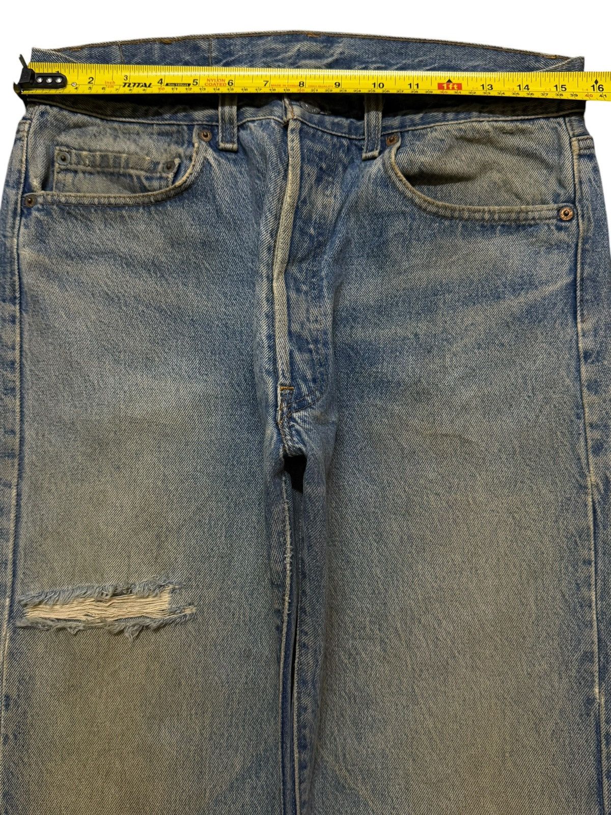 Levi's Vintage 70s Levis 501 Blue Mud Wash Distressed Straight Leg Size US 31 - 9 Thumbnail