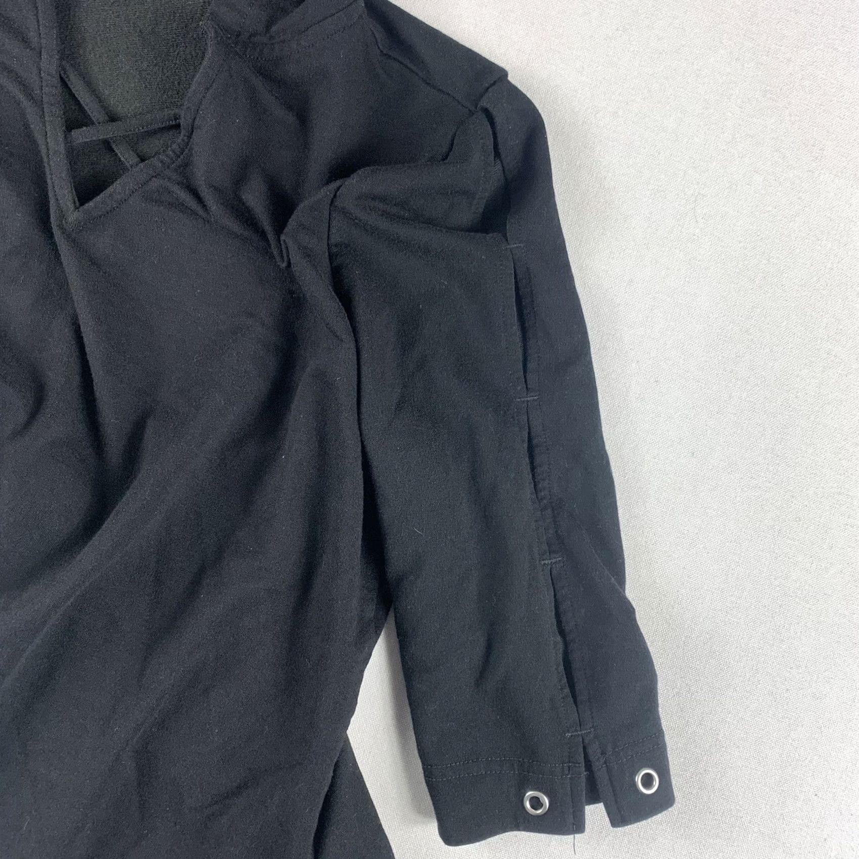 Nanette Lepore NANETTE LEPORE HOODED SHIRT WOMENS XS BLACK 3/4 SLEEVE Size XS / US 0-2 / IT 36-38 - 5 Thumbnail