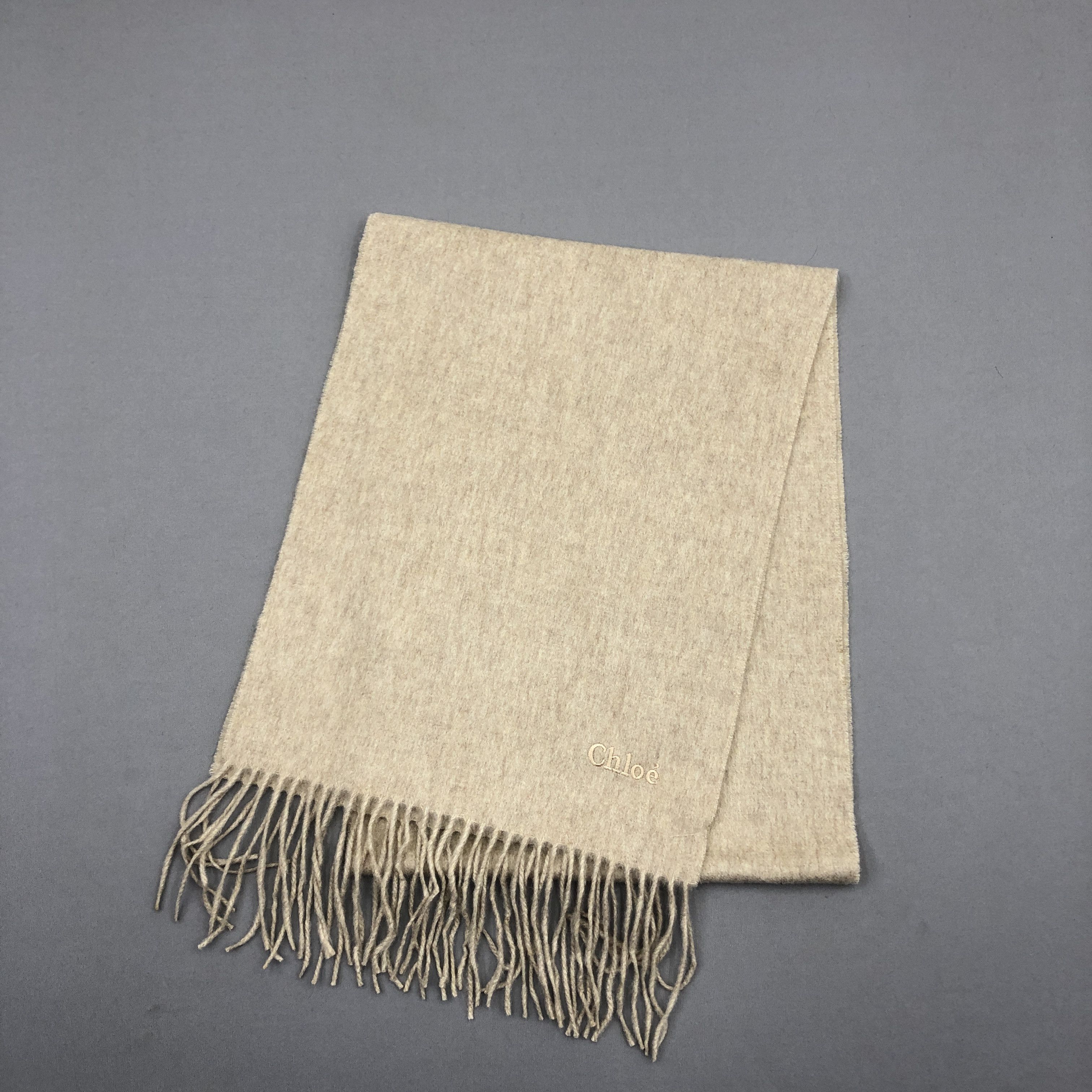 Japanese Brand Vintage Chloe Scarf Muffler Wool Cashmere Scarves Size ONE SIZE - 2 Thumbnail