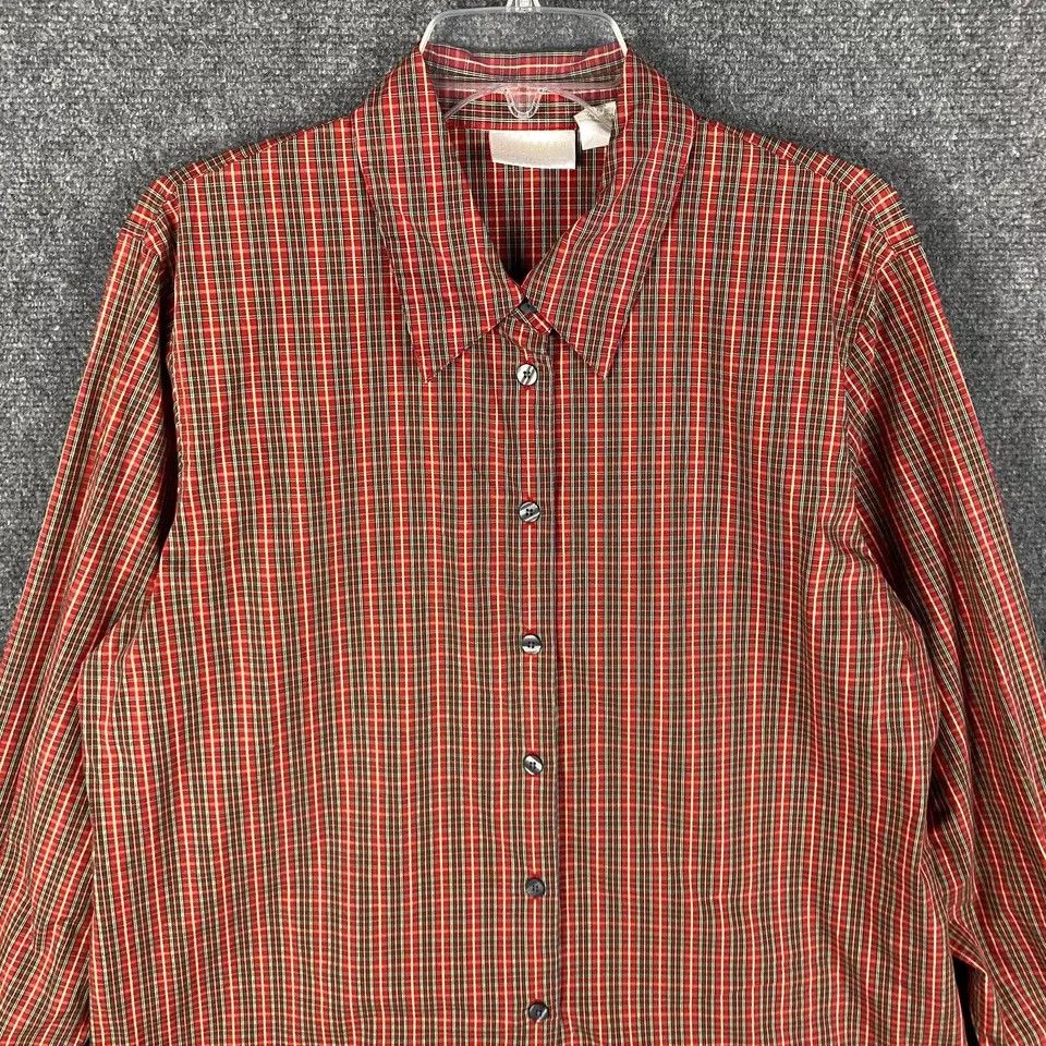 Other Elisabeth Button Up Top Women's Size 14 Long Sleeve Plaid Size XL / US 12-14 / IT 48-50 - 2 Thumbnail