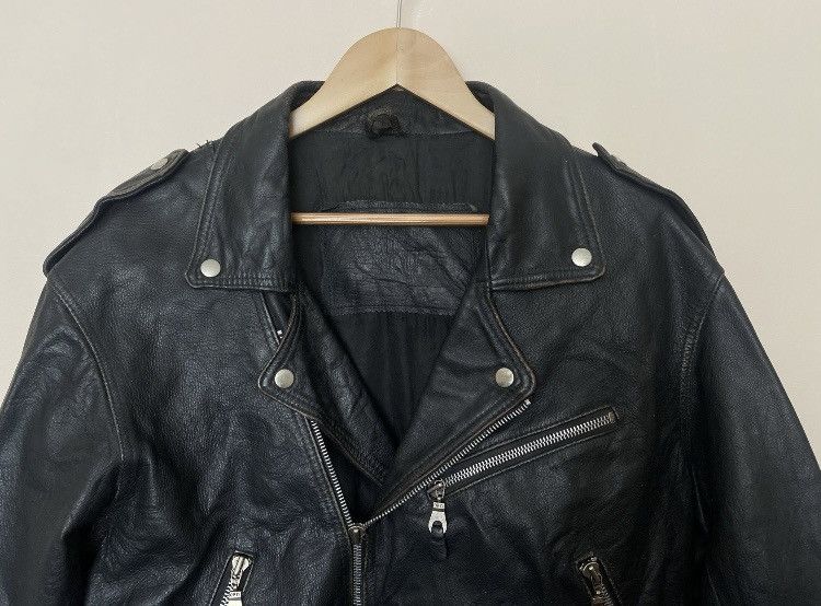 Vintage 💥RARE 90s Mauritius Gipsy Leather Biker Jacket OPTI ZIP! Size US M / EU 48-50 / 2 - 3 Thumbnail