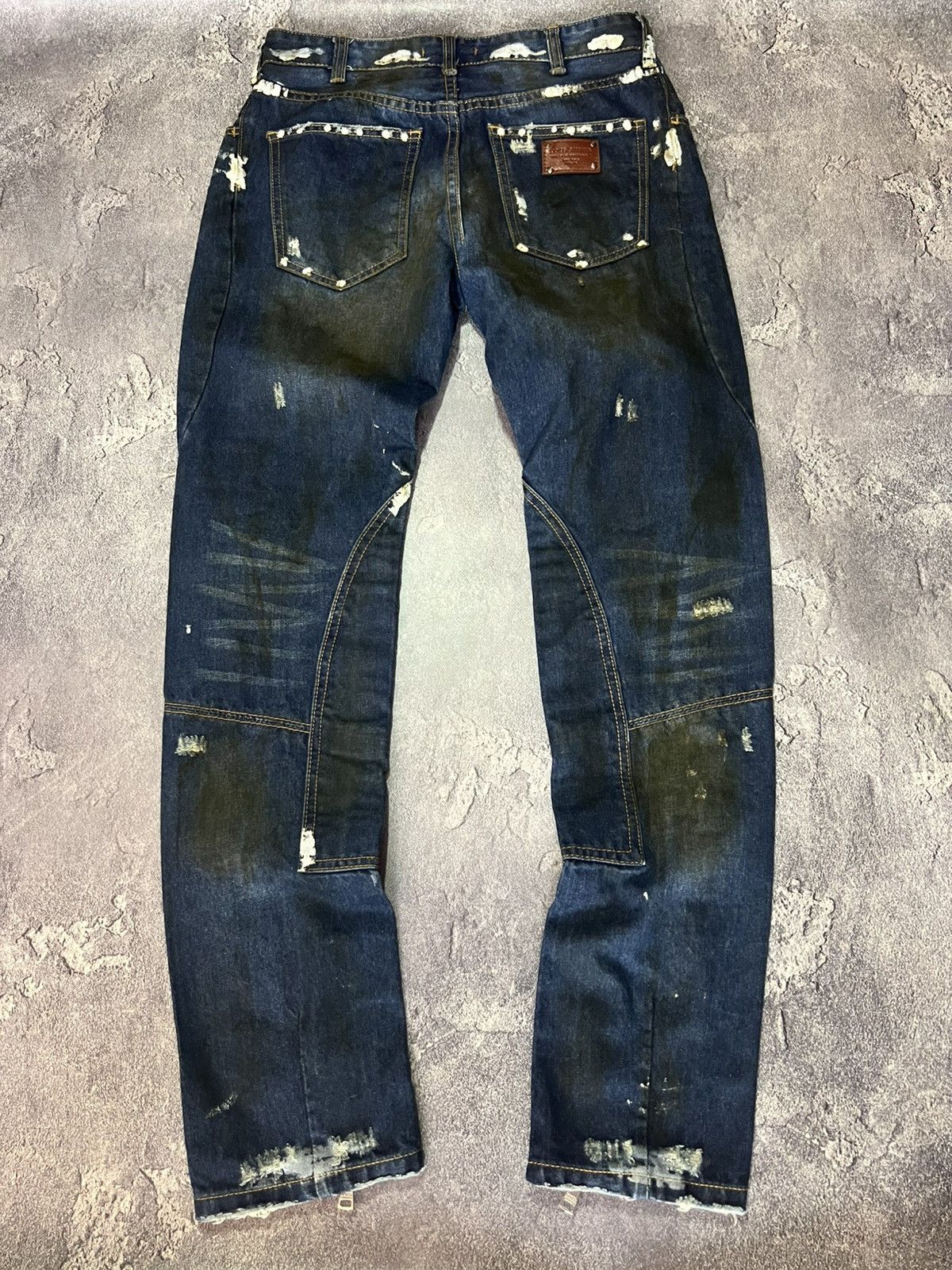 Dolce & Gabbana Dolce & Gabbana Archive Distressed Painted Zipper Denim Size US 30 / EU 46 - 5 Thumbnail
