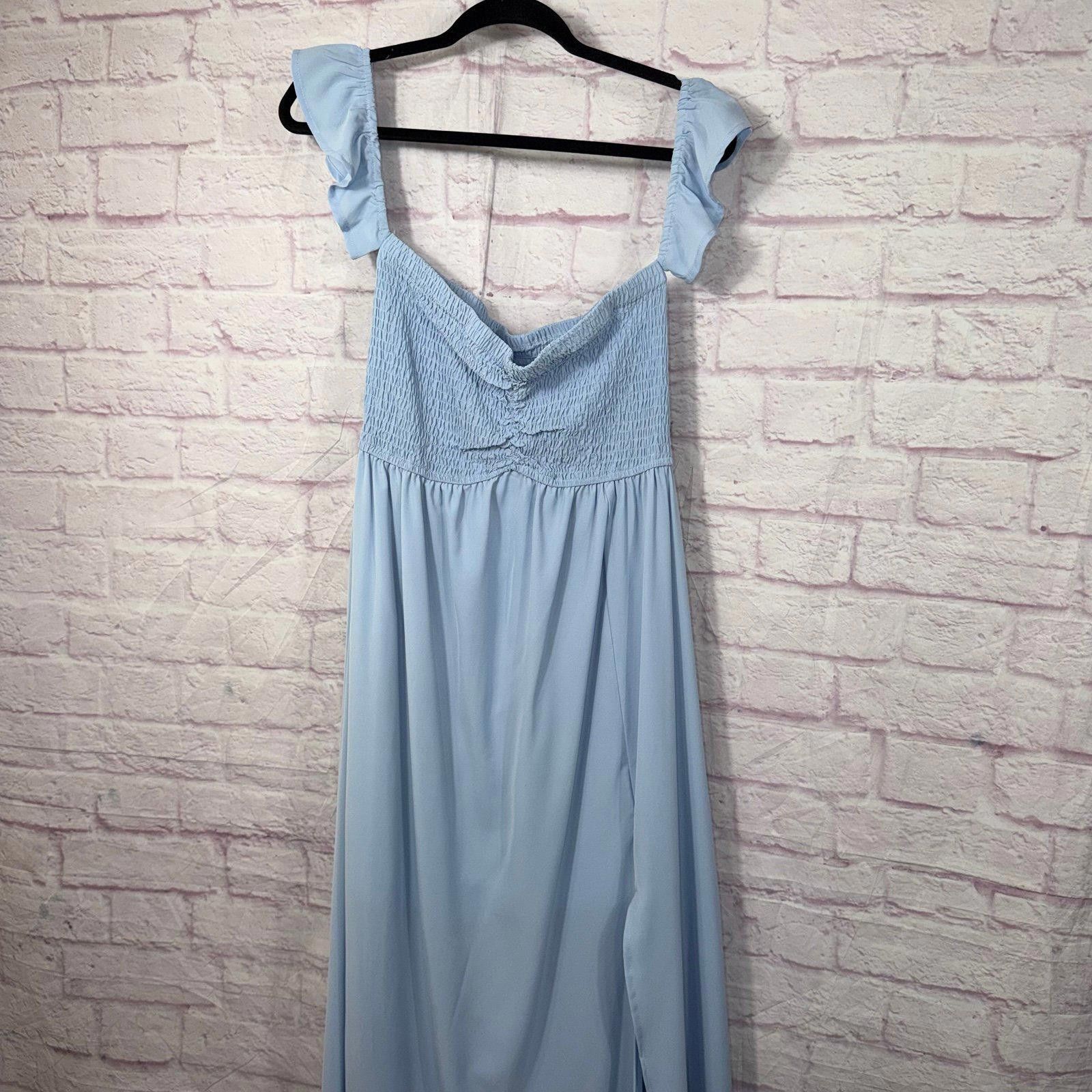 Other Ruffled Cap Sleeve Maxi Slit Medium Dress by Anna-Kaci Size M / US 6-8 / IT 42-44 - 6 Thumbnail