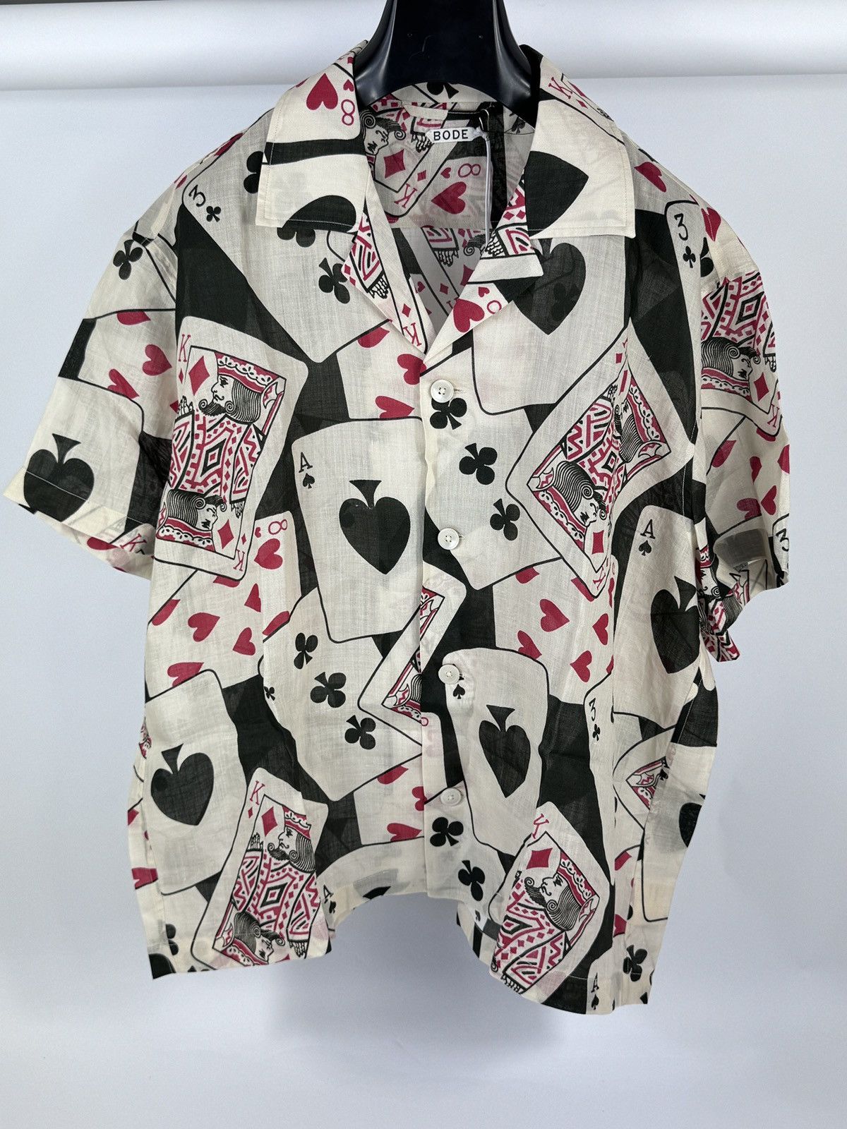 ACE OF SPADES PRINT VOILE SHIRT