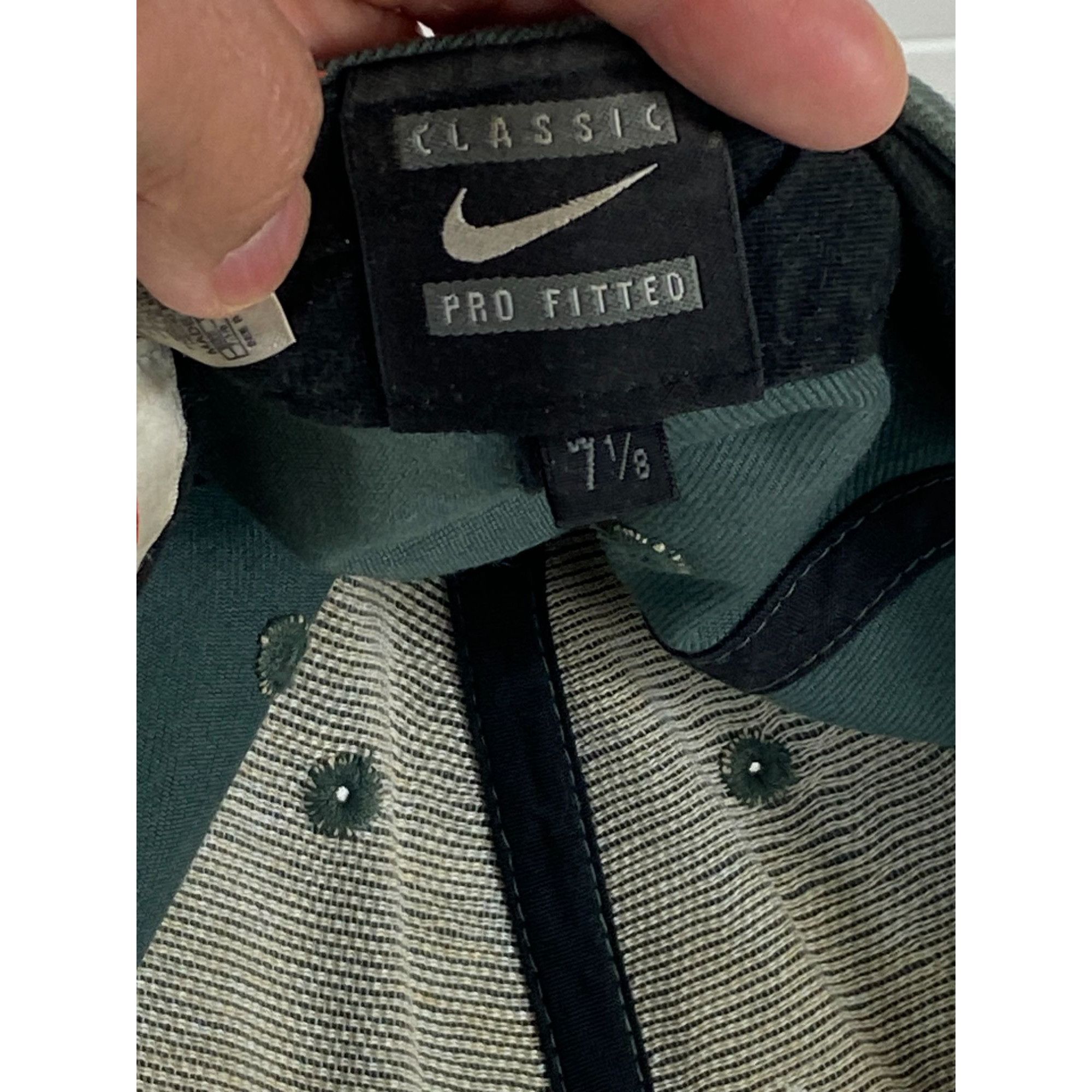 Nike Vintage 90s Nike Swoosh Embroidered Wool Fitted Hat Cap Gree Size ONE SIZE - 5 Thumbnail
