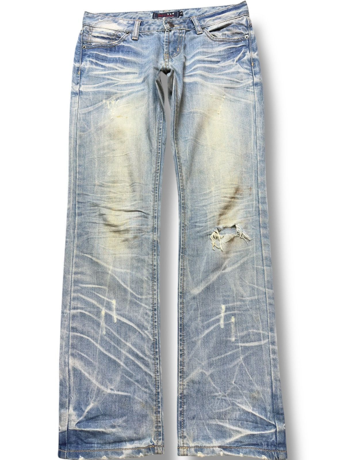 After Six Vintage AFT10 Faded Wrinkles Whiskers Distressed Denim Size US 31 - 1 Thumbnail