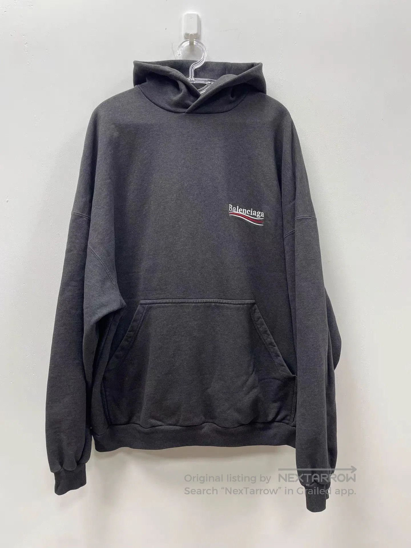 Balenciaga Gray Oversized Hoodie with Front Pocket. Size US L / EU 52-54 / 3 - 1 Thumbnail