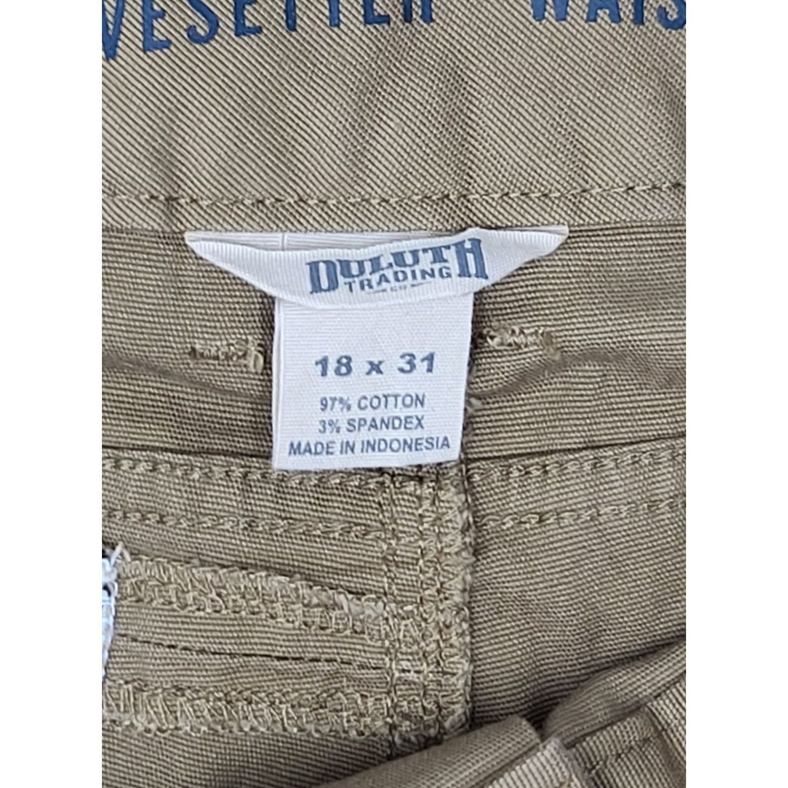 CO Duluth Curvesetter Cargo Pants Womens 18x31 Brown Cargo Pant Regular Straight Outdoor Hiking Canvas Cotton Spandex Brown Women 18S34 Beige? Size 40" / US 18 - 3 Thumbnail