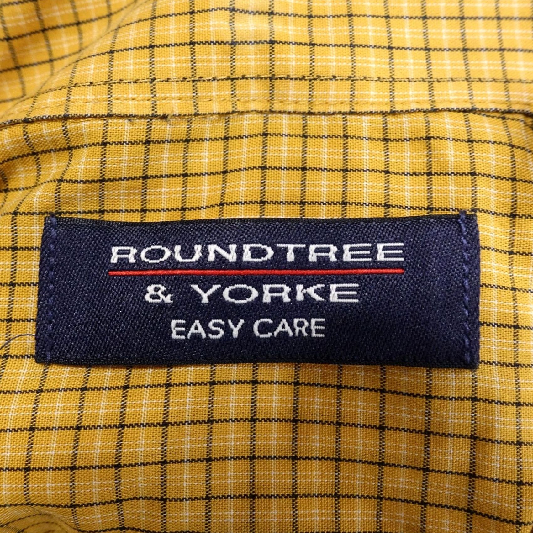 Roundtree & Yorke Roundtree & Yorke Shirt Mens L Yellow Check Long Sleeve Button-Up Easy Care Size US L / EU 52-54 / 3 - 6 Thumbnail