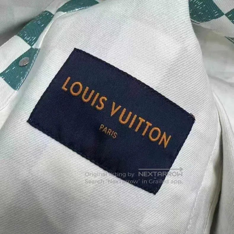 Louis Vuitton Louis Vuitton White and green checkerboard denim jacket Size US L / EU 52-54 / 3 - 2 Thumbnail