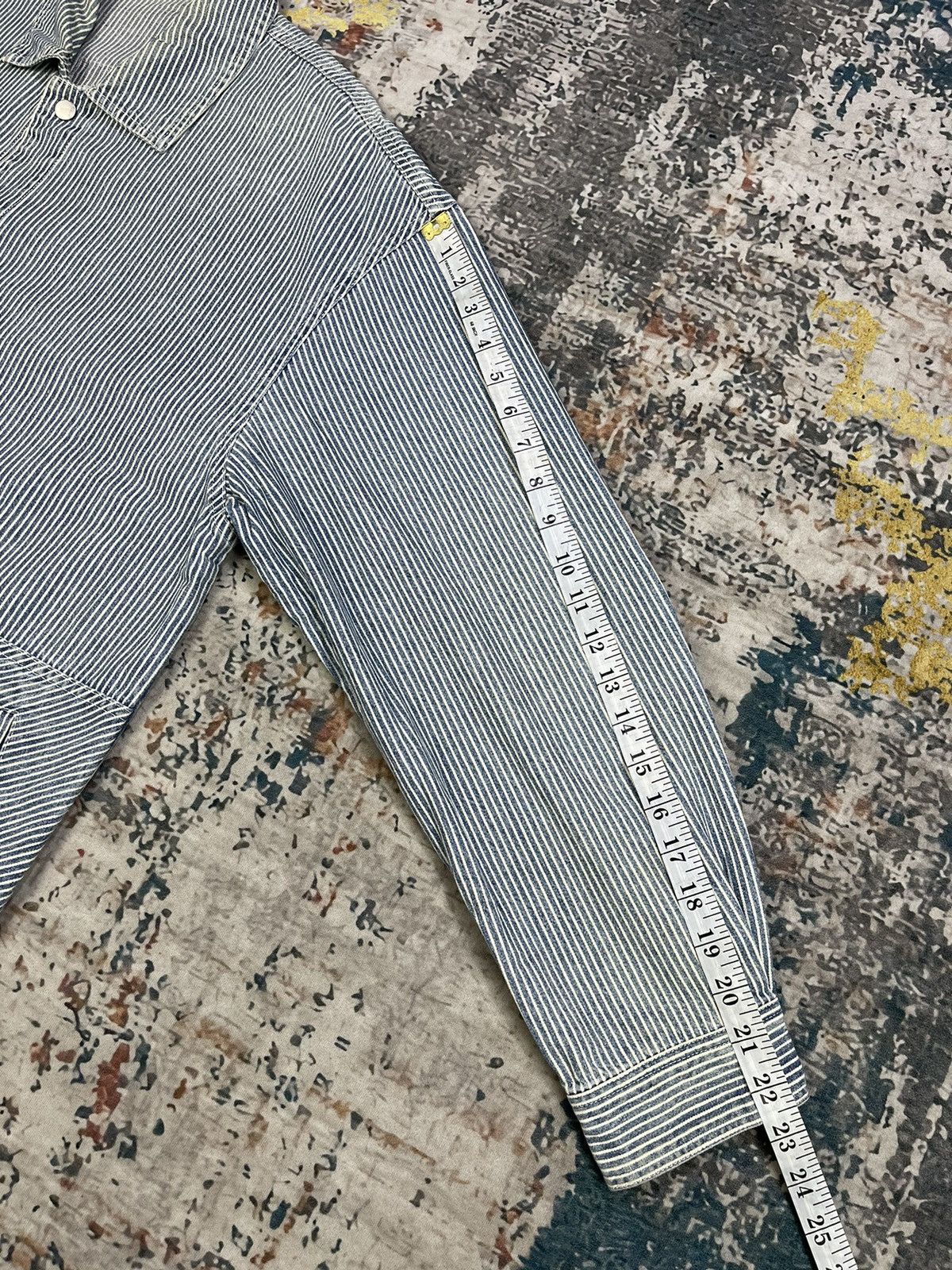 Japanese Brand Jean Helleunt & Create HICKORY STRIPE CHORE Size US XL / EU 56 / 4 - 8 Thumbnail
