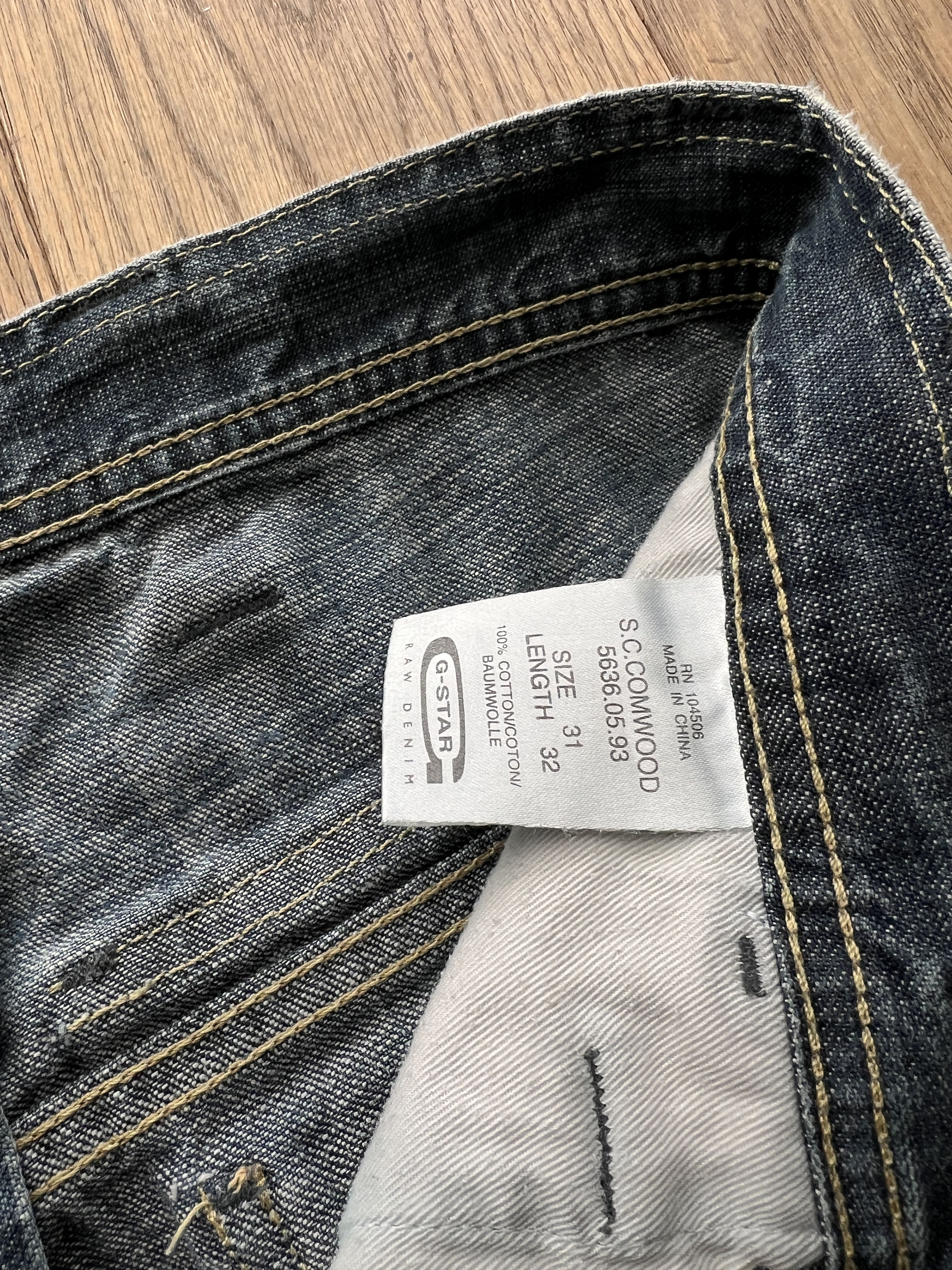 G-Star 90s G-Star RAW Comwood double knee flared boot cut denim y2k Size US 31 - 16 Thumbnail