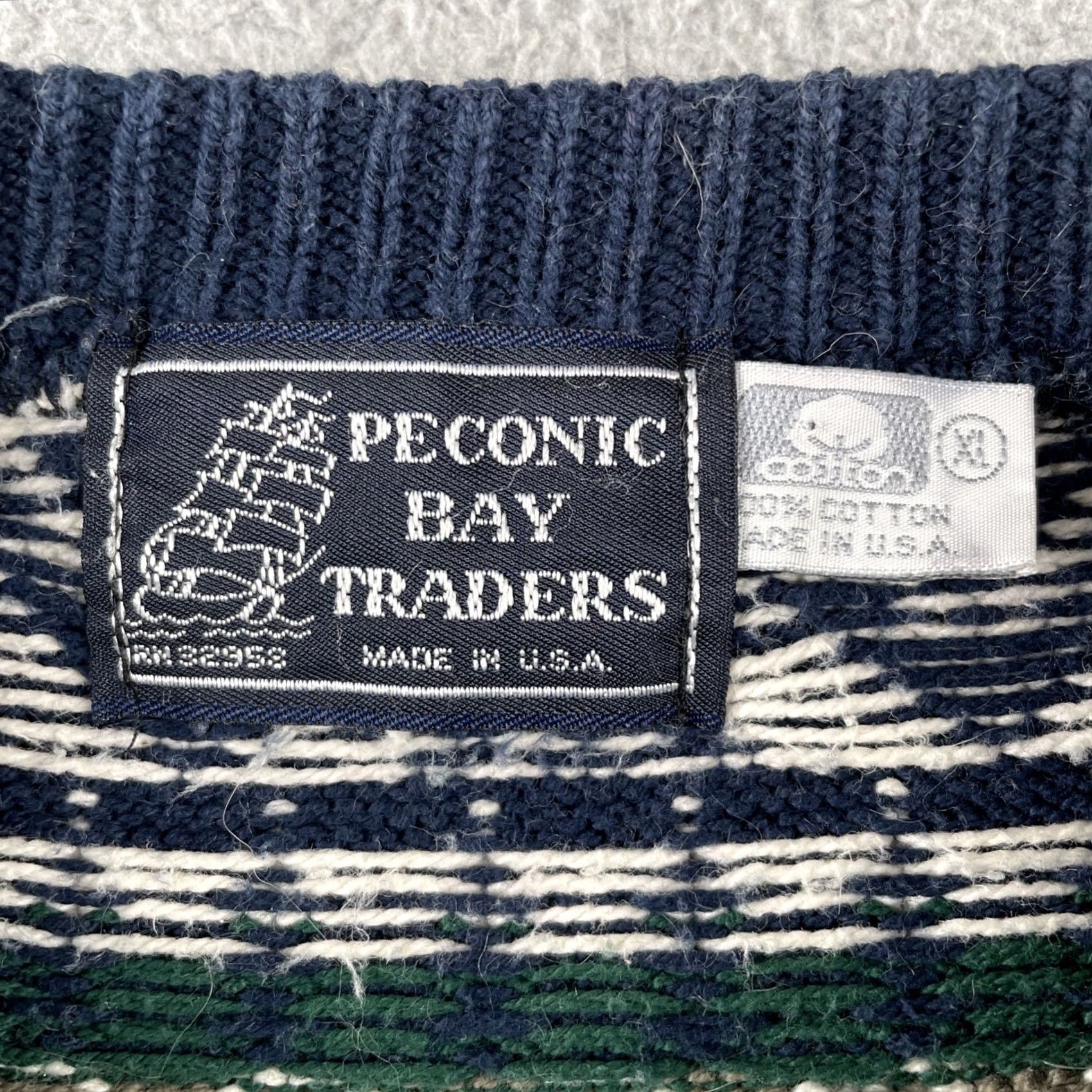 Vintage VINTAGE Peconic Bay Traders Men’s XL Cotton Knit Sweater Made In USA 90s EUC Size US XL / EU 56 / 4 - 5 Thumbnail