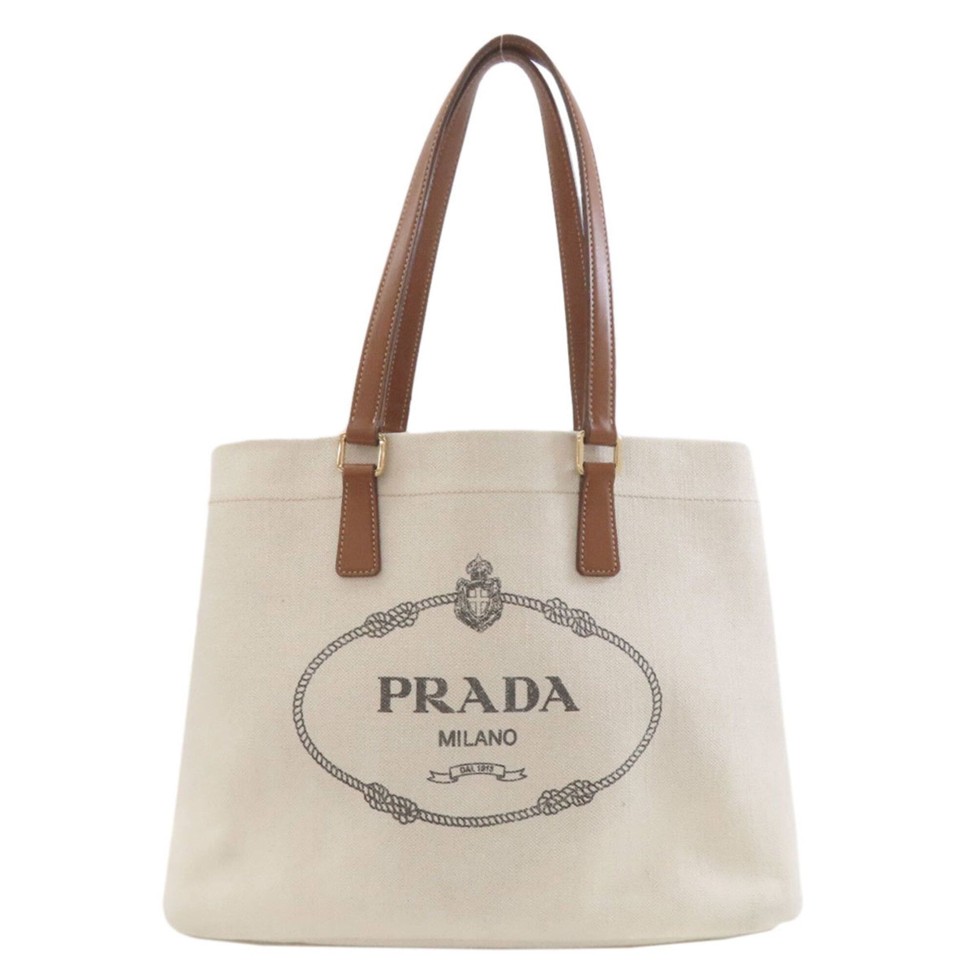 Prada Prada 1BG355 Logo Tote Bag Canvas Women's PRADA Size ONE SIZE - 1 Thumbnail