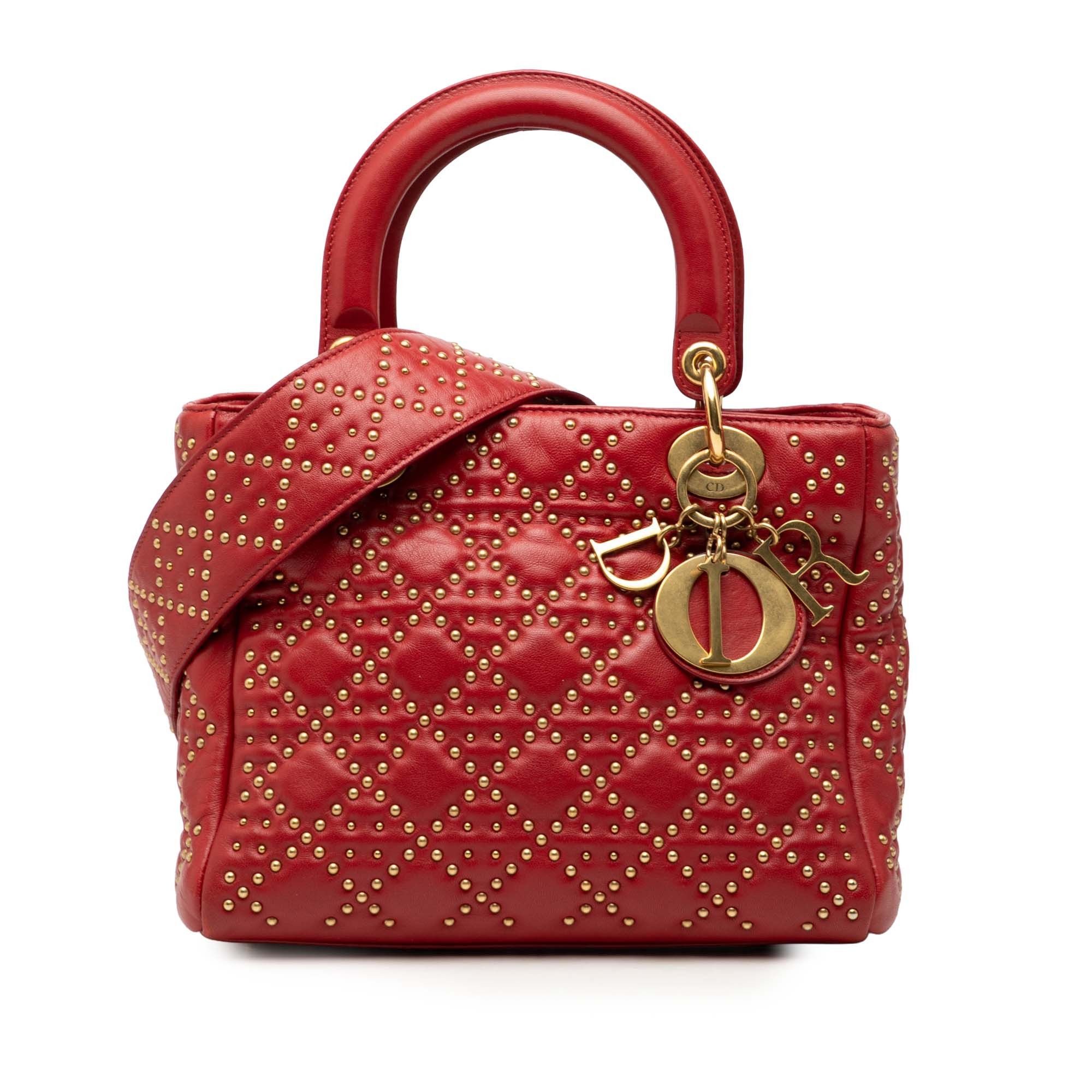 Dior Dior Medium Lambskin Cannage Studded Supple Lady Dior Size ONE SIZE - 1 Thumbnail