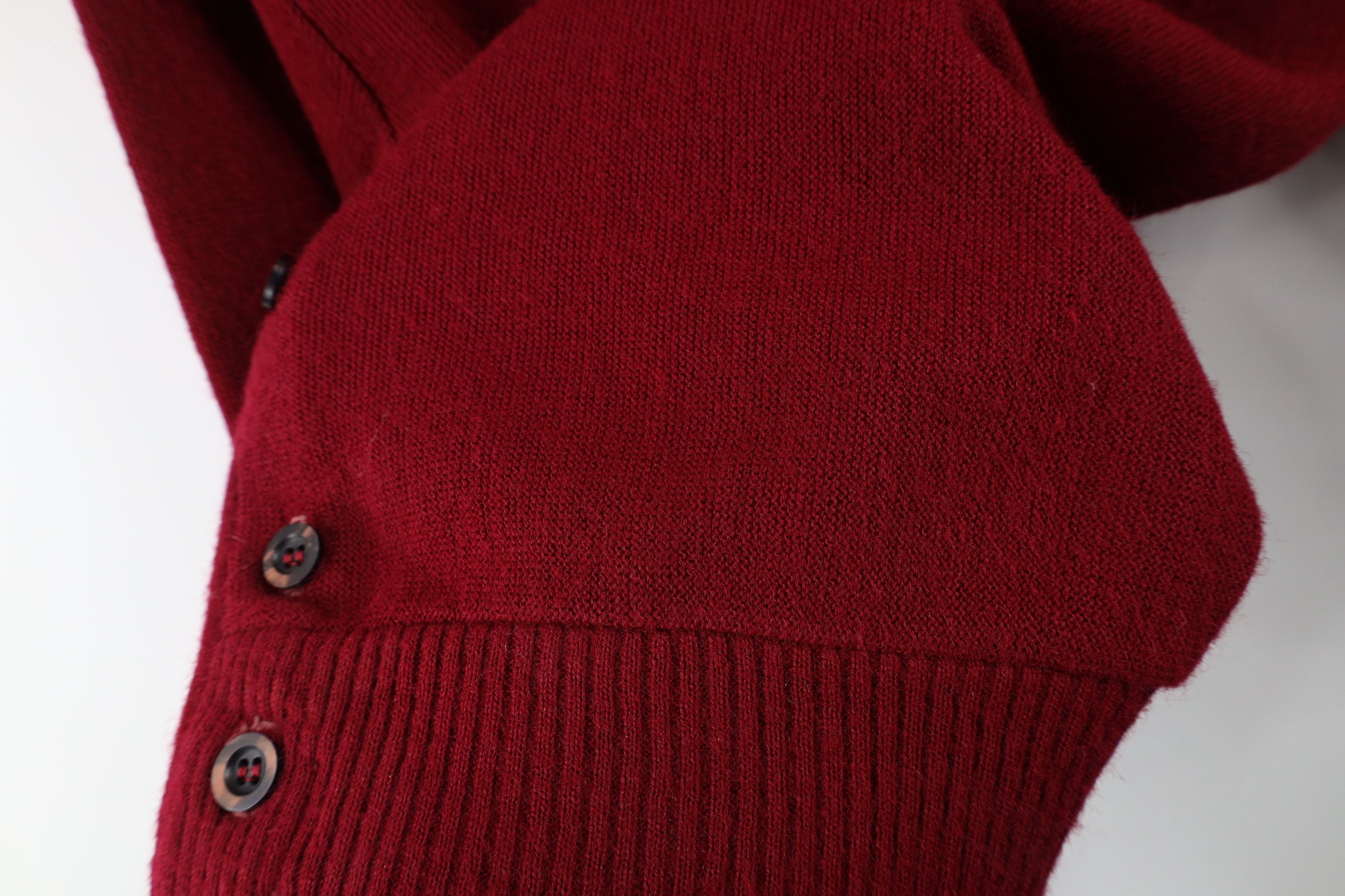Vintage Vintage 70s Streetwear Blank Knit Cardigan Sweater Red USA Size US M / EU 48-50 / 2 - 5 Thumbnail