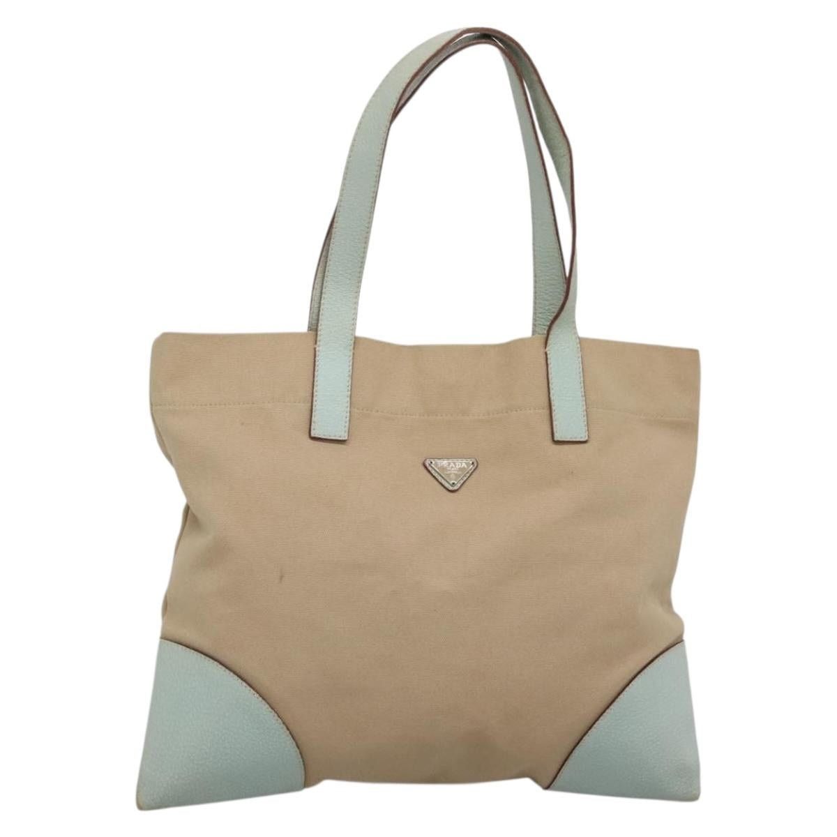 Prada PRADA Tote Bag Canvas Beige Silver Size ONE SIZE - 1 Thumbnail
