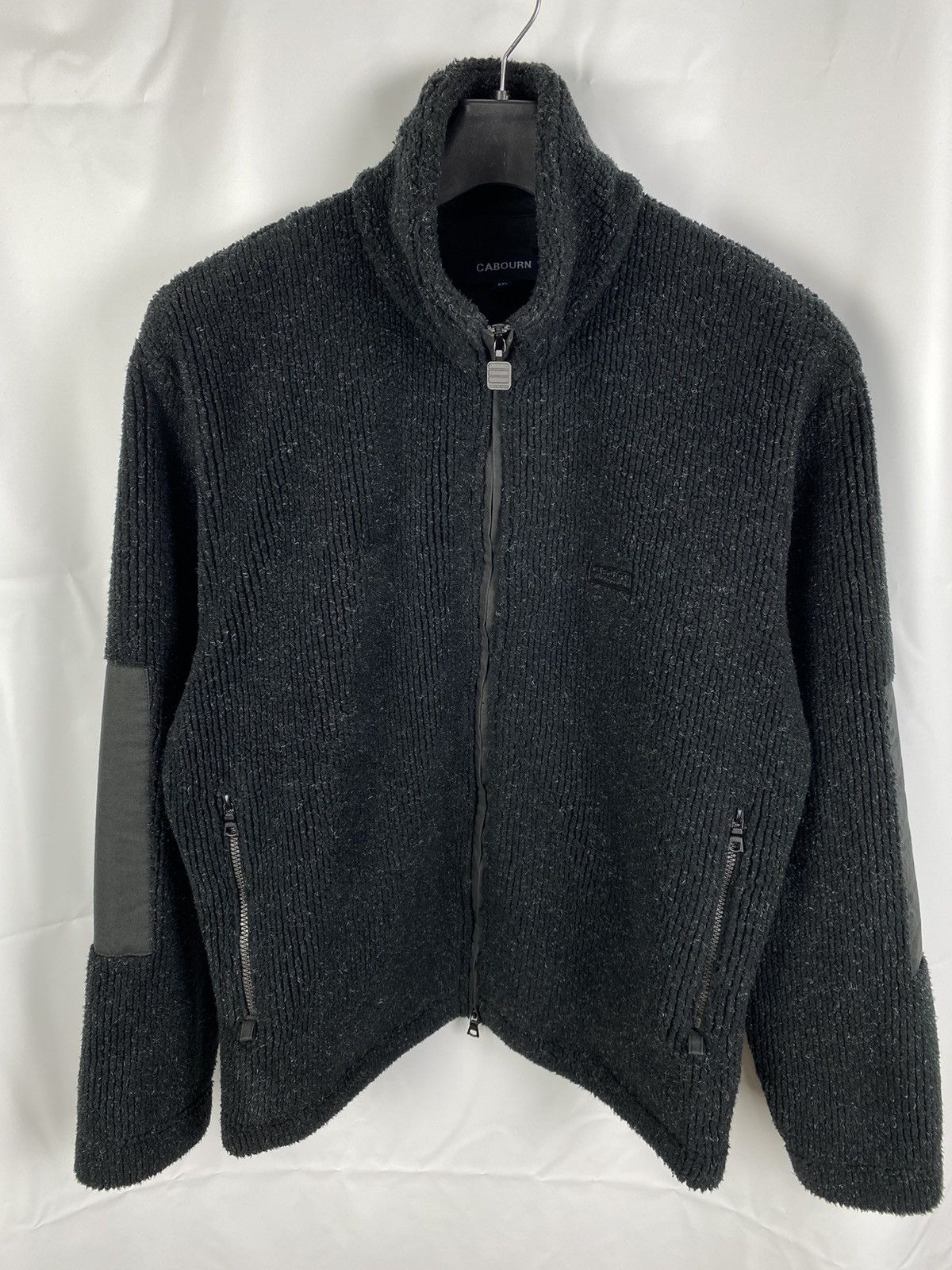 image of Nigel Cabourn Deep Fleece Zip Jacket Size Xxl in Black, Men's