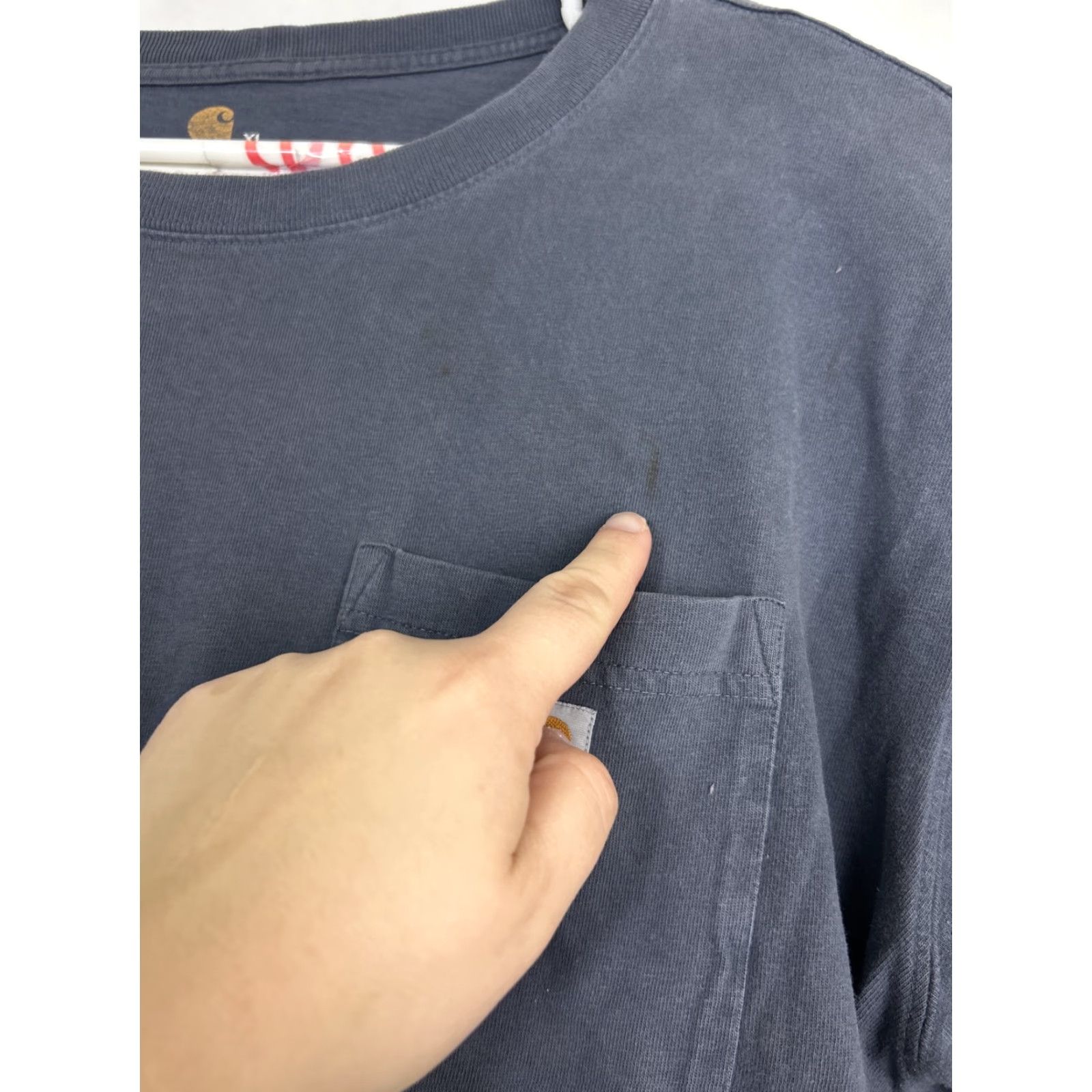 Carhartt Carhartt Mens T-Shirt Gray Pocket Short Sleeve Original Fit XL Size US XL / EU 56 / 4 - 5 Thumbnail
