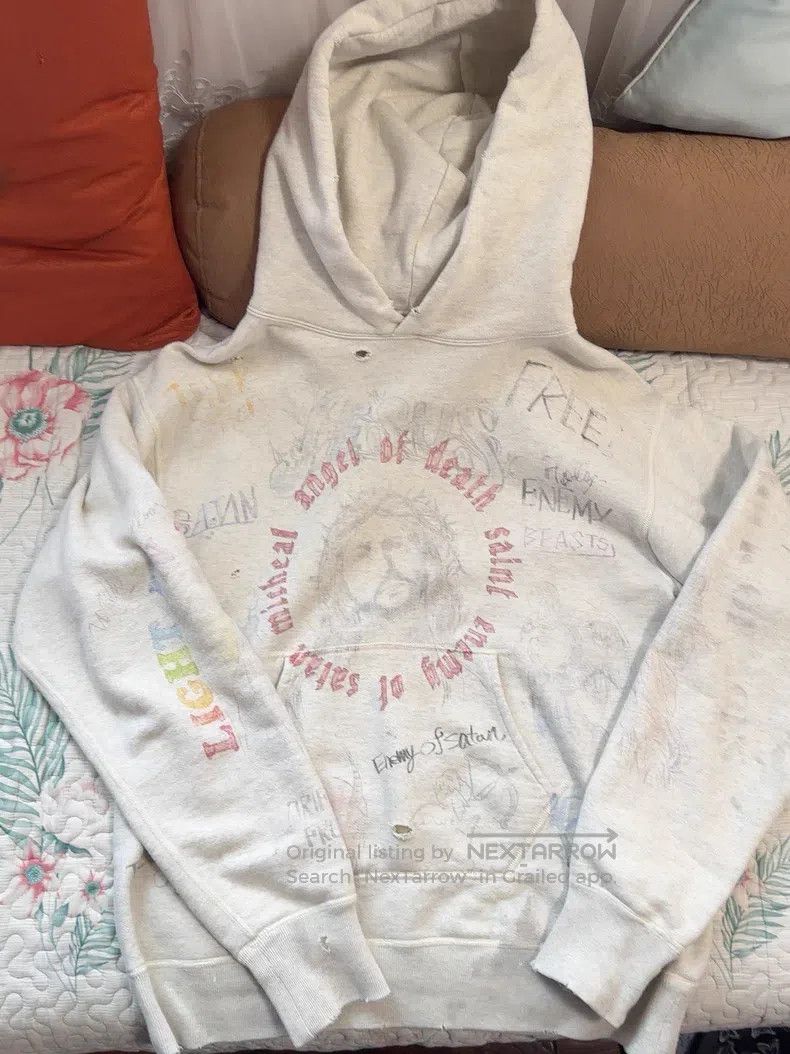 Saint Michael Saint Michael Jesus Hand-Painted Graffiti Sweatshirt Size US M / EU 48-50 / 2 - 1 Thumbnail