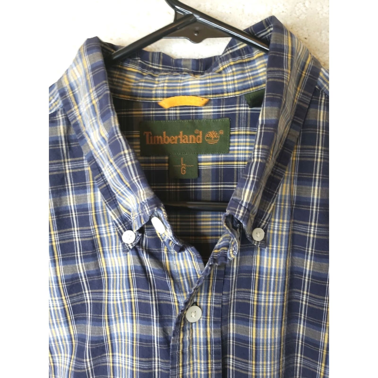 Timberland Timberland Shirt Mens Large Plaid Blue Button-Front Long-Sleeve Size US L / EU 52-54 / 3 - 4 Thumbnail