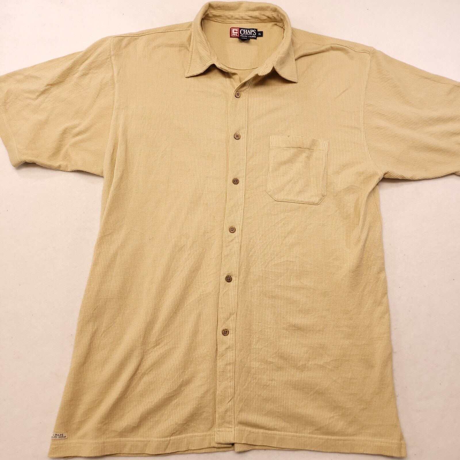 Chaps Chaps Ralph lauren Short Sleeve Shirt Mens Size XL Beige Size US XL / EU 56 / 4 - 2 Thumbnail