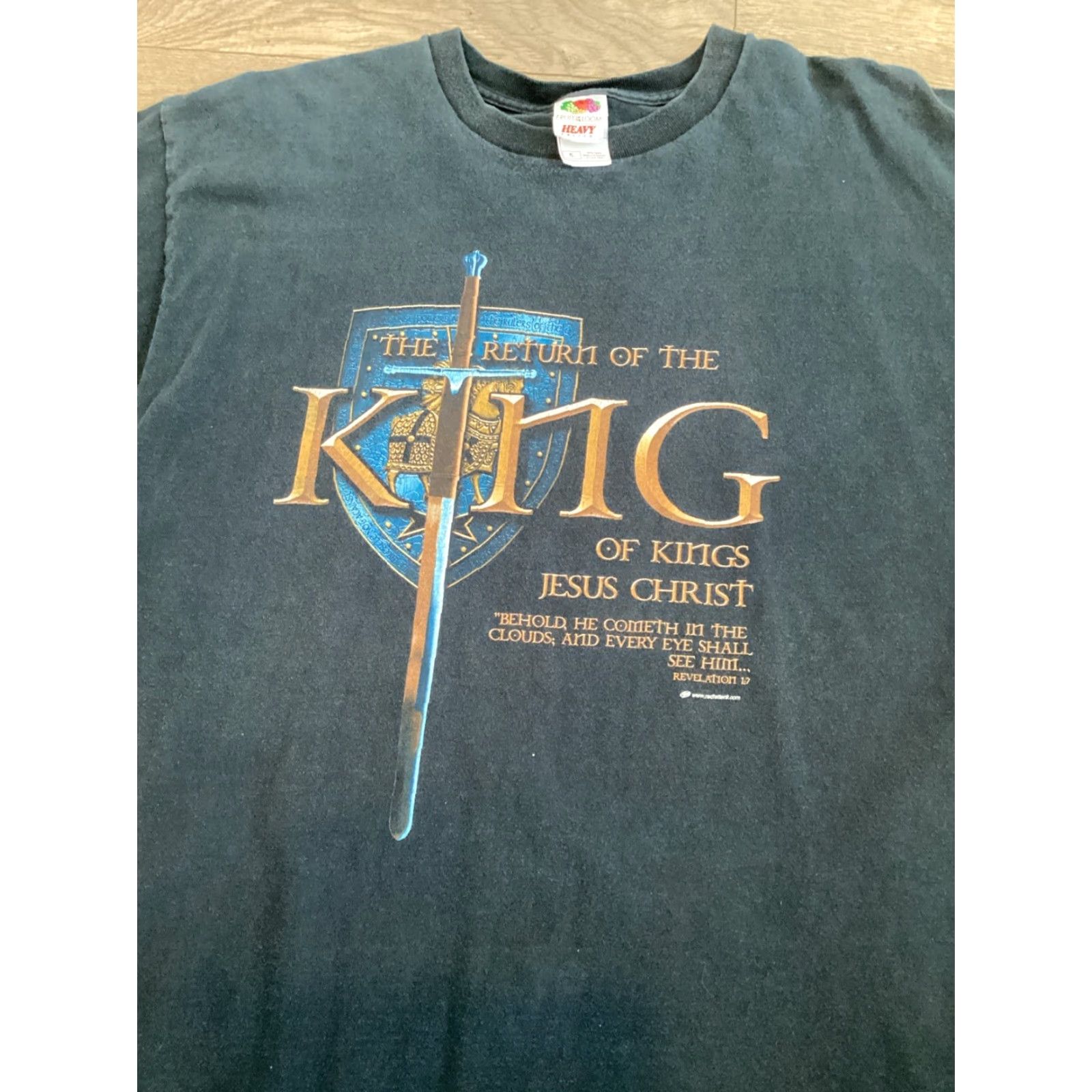 Fruit Of The Loom VINTAGE Fruit of the Loom The Lord of the Rings Jesus T-Shirt XL Black Graphic Print 90s Religious Mens Size US XL / EU 56 / 4 - 2 Thumbnail