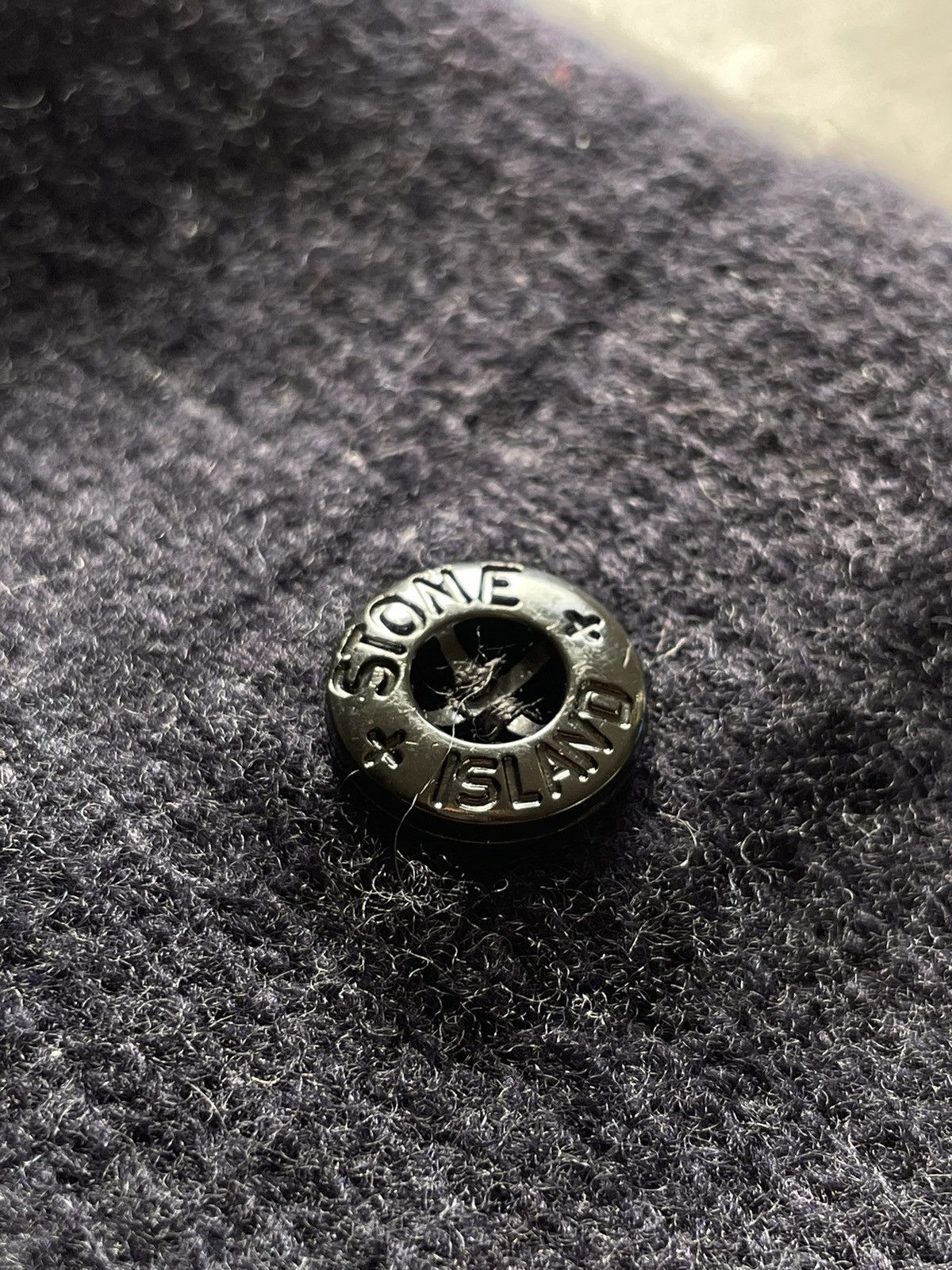 Stone Island Stone Island Navy Wool Buttoned Quarter Zip Knit Sweater Size US XL / EU 56 / 4 - 7 Thumbnail