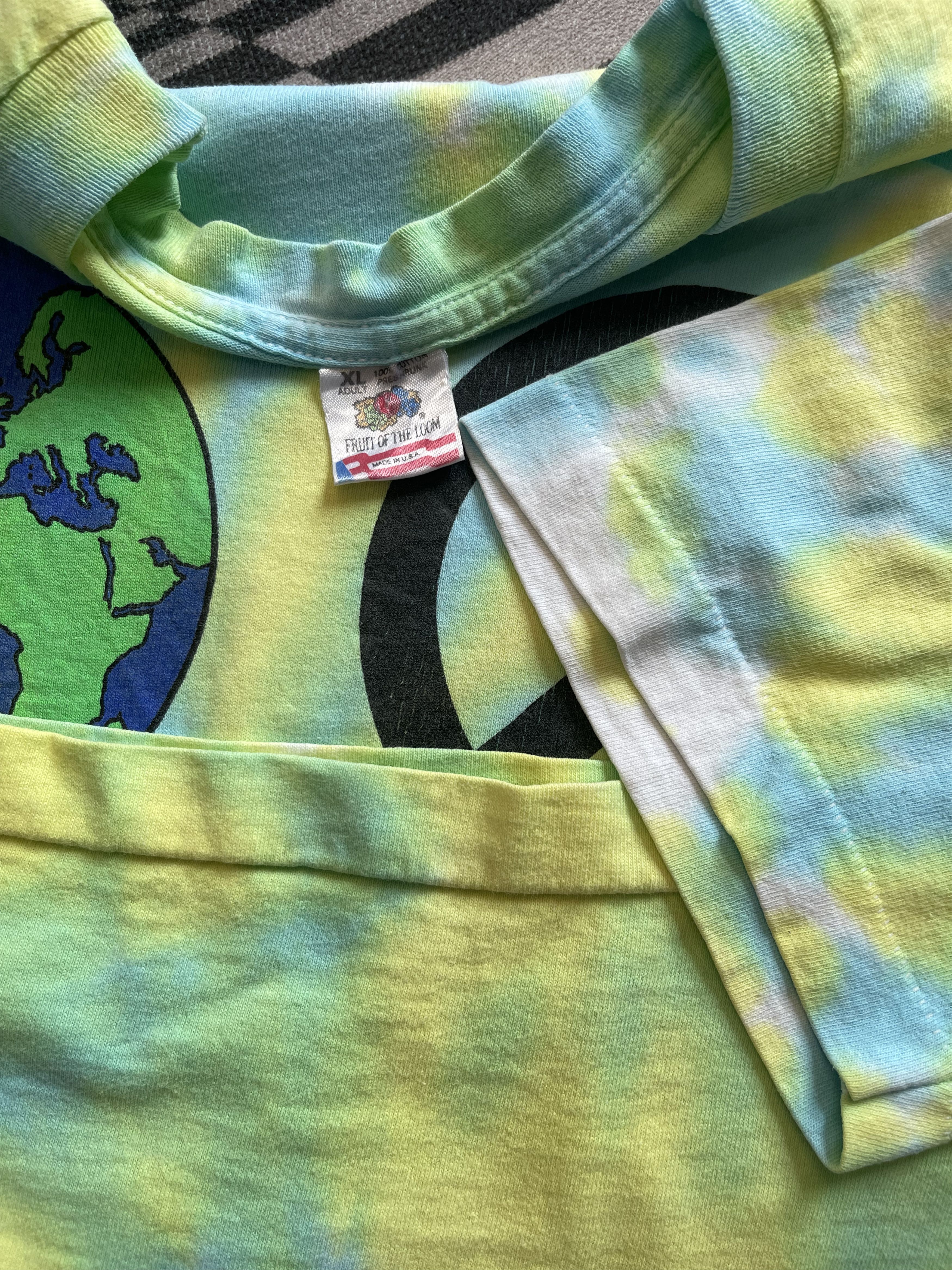 Vintage Vintage 1989 John Lennon "Imagine" Tie-Dye Shirt Size US XL / EU 56 / 4 - 6 Thumbnail