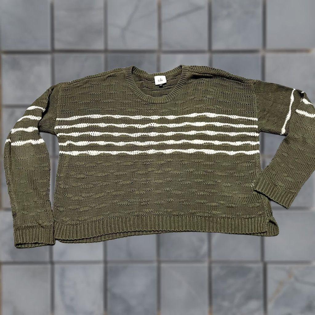 Vintage CAbi Sweater Womens S Green Scout Pullover Boxy Fit Size S / US 4 / IT 40 - 1 Thumbnail