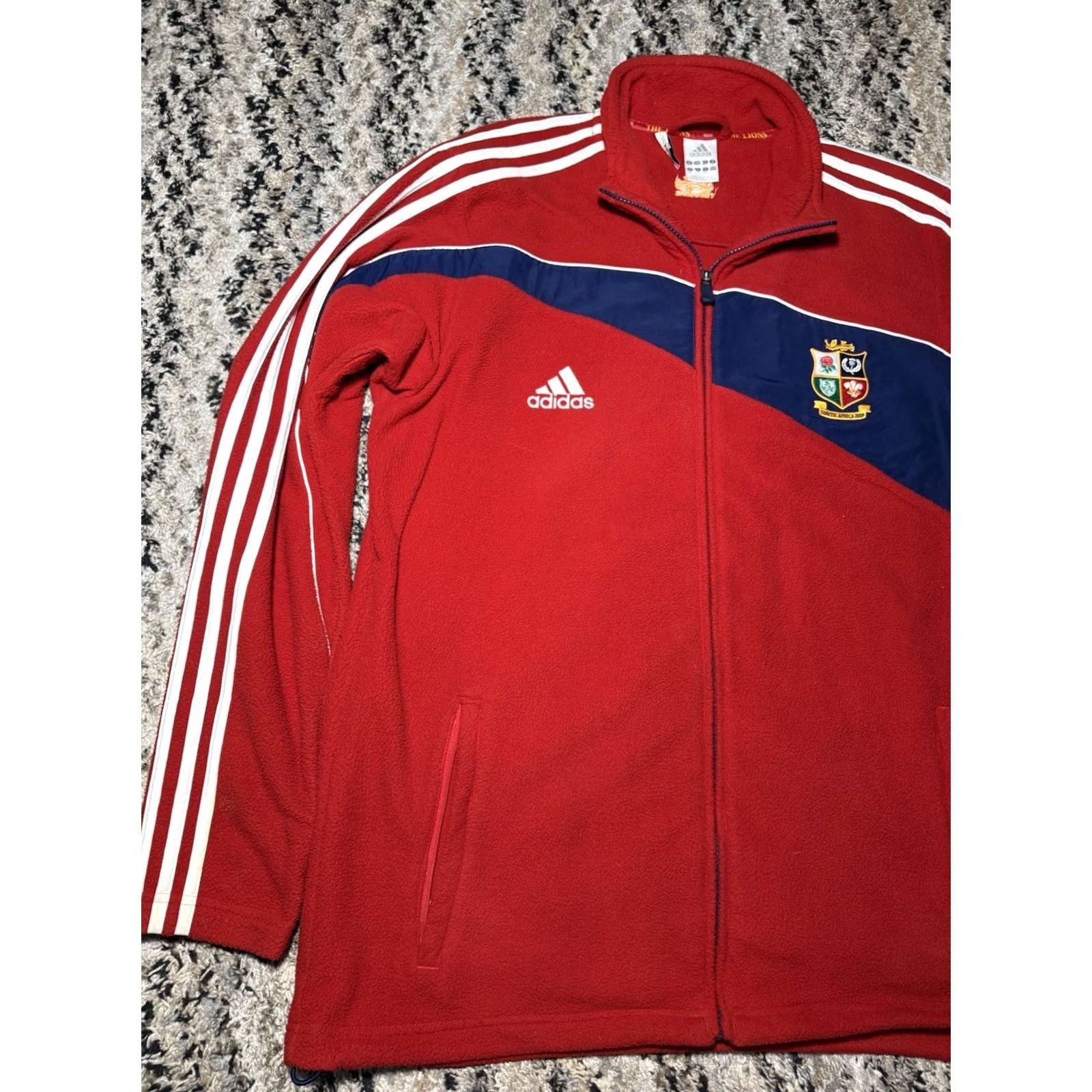 Adidas Vtg Adidas British And Irish Lions Zip Rugby Fleece Jacket Mens XL Red 3-in-1 32in Long 23in Wide South Africa Size US XL / EU 56 / 4 - 3 Thumbnail