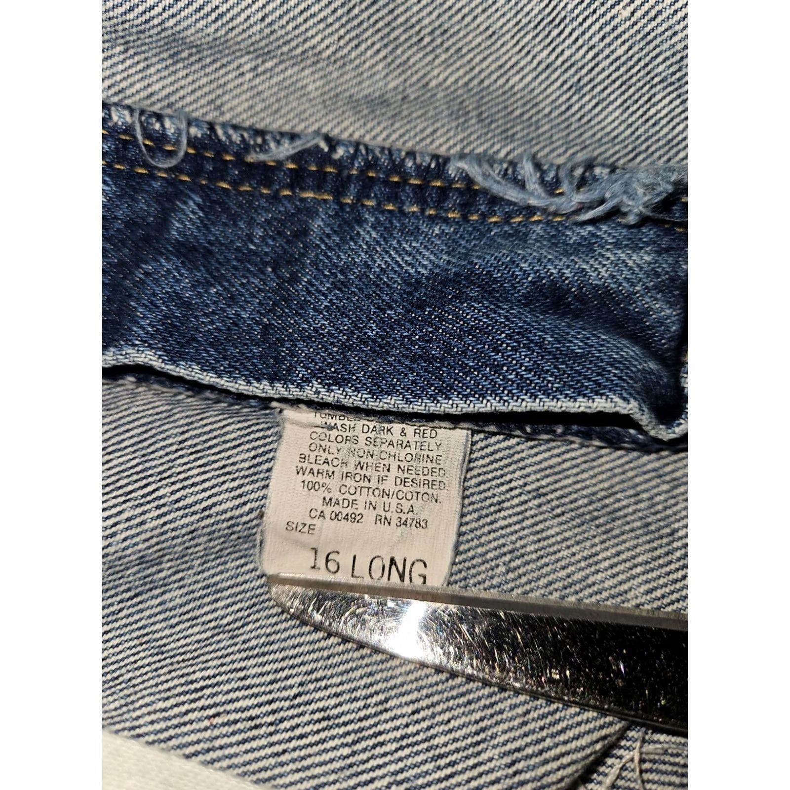 Lee VINTAGE Lee Tapered Jeans Women 16 Tall High Rise 90s Hipster Logo Blue Denim Size 38" / US 16 / IT 52 - 2 Thumbnail