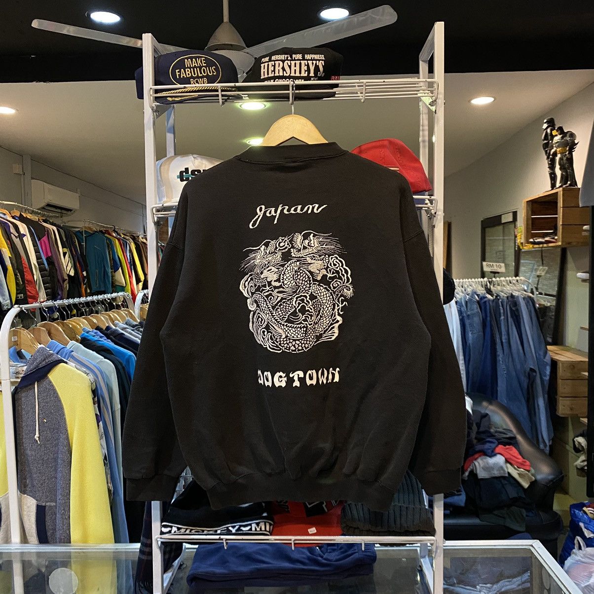Vintage DogTown Black Japan Dragon Design Sweatshirts