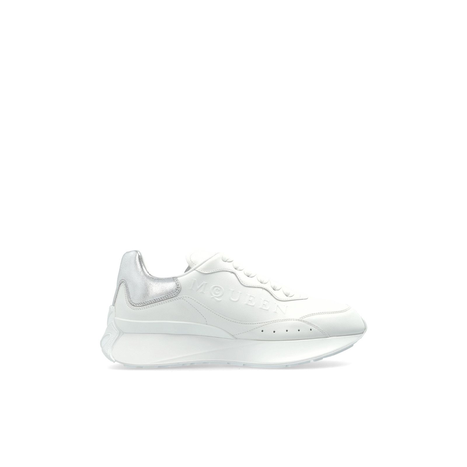 ALEXANDER MCQUEEN Sprint Runner Women's White/Silver Sneaker