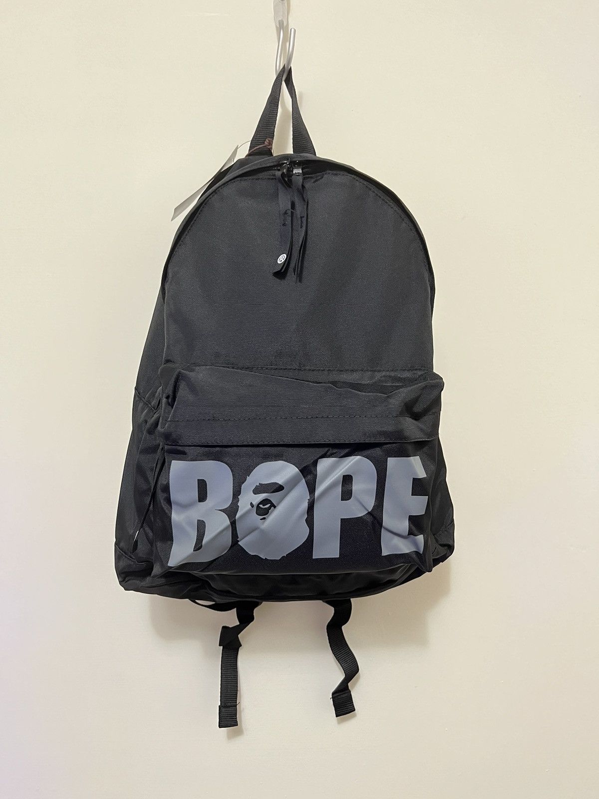 Bape happy new year ape head patch backpack grey best sale