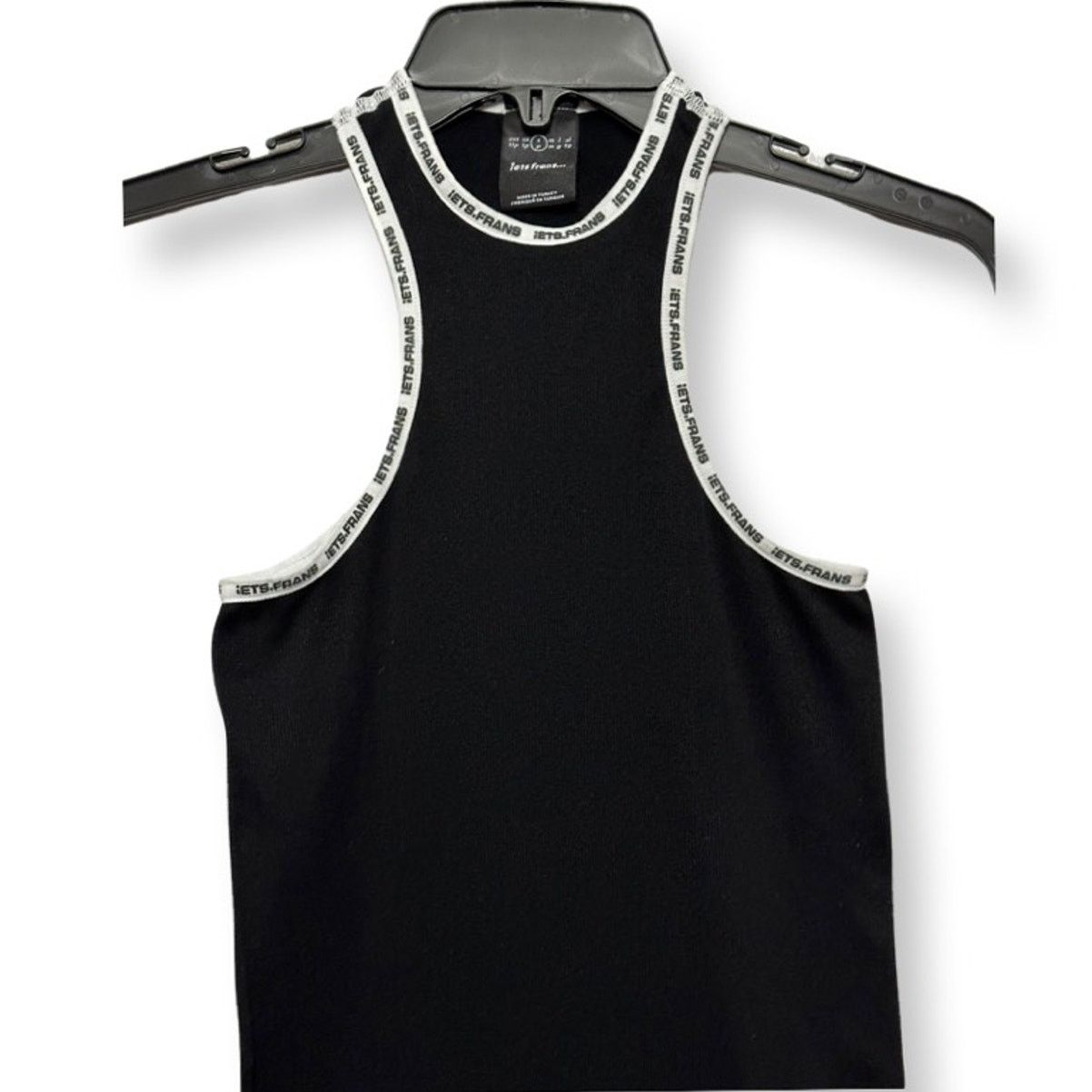 Other Iets Frans Bodycon Dress Logo Tape Accents Mini Black S NWOT Size S / US 4 / IT 40 - 3 Thumbnail