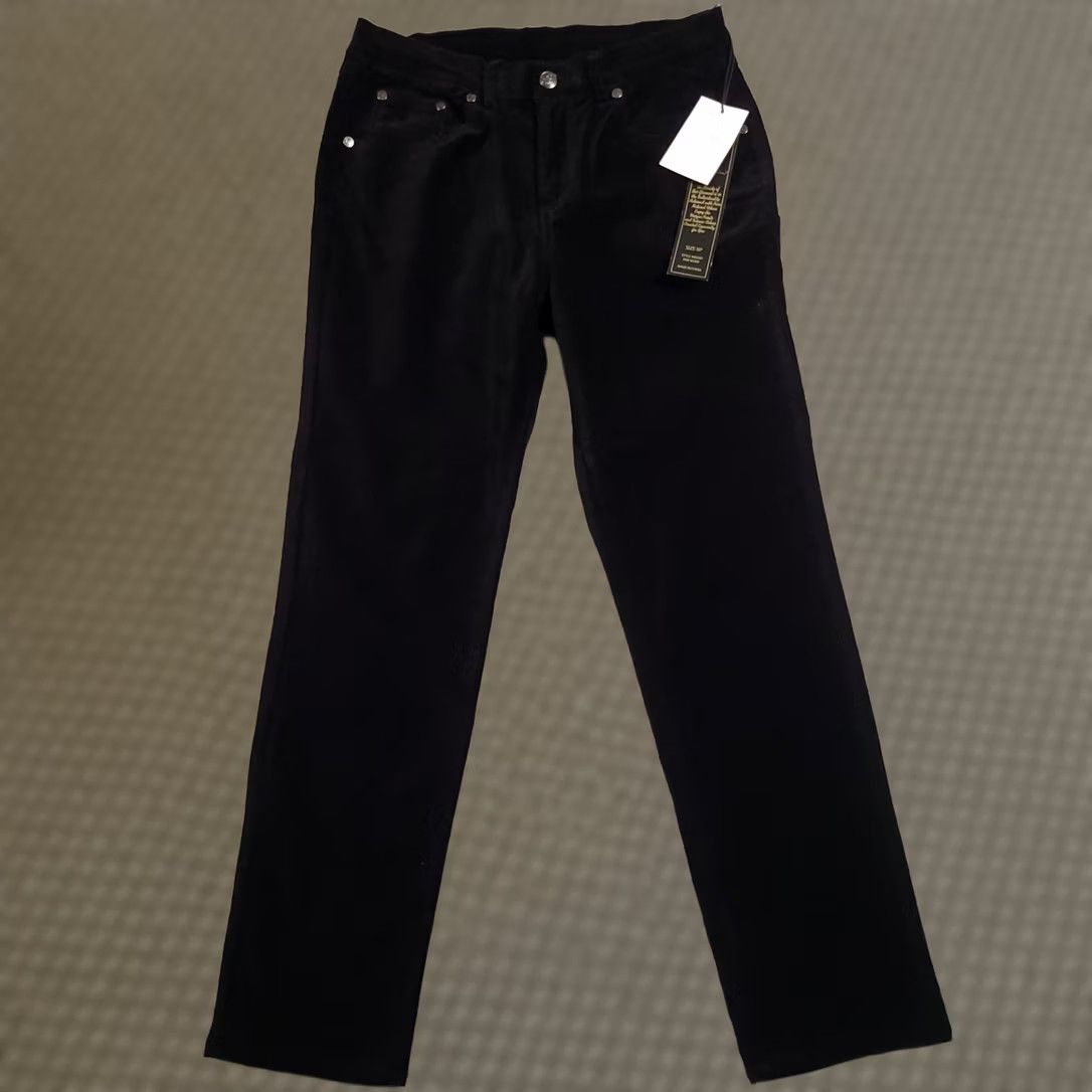 Velour DG2 Diane Gilman Velour Pants Women's 6P Petite Black Stretch Mid-Rise Straight Pants Size 28" / US 6 / IT 42 - 1 Thumbnail