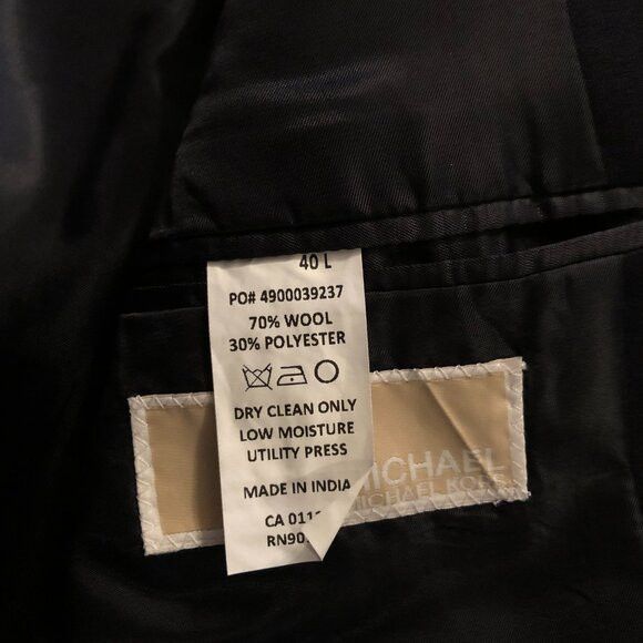 Michael Kors Michael kors men's navy sport coat blazer jacket size: 40L Size 40L - 5 Thumbnail