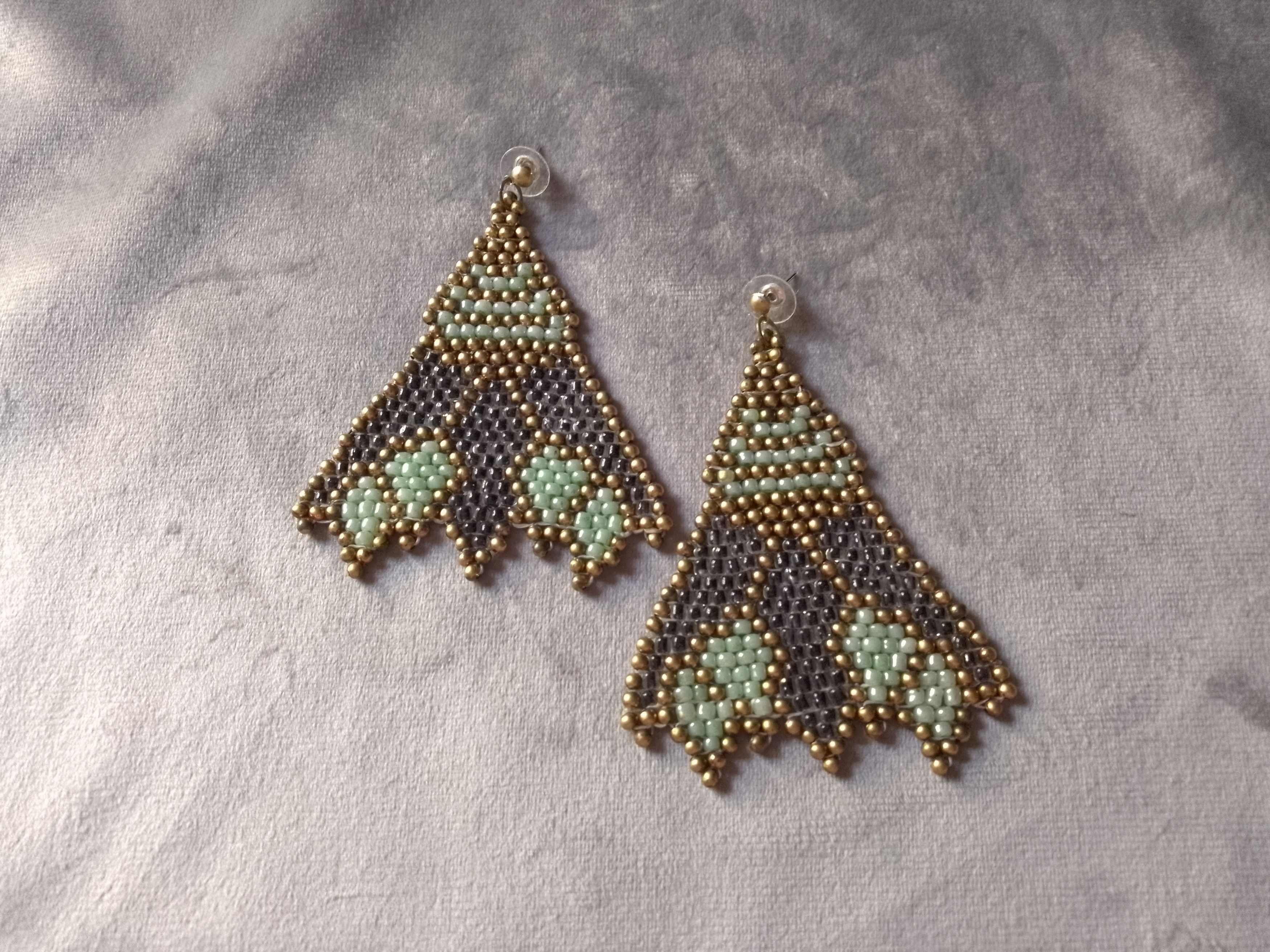 Handmade Earrings Black Large Long Bell Shaped Ethnic Style Size ONE SIZE - 4 Thumbnail