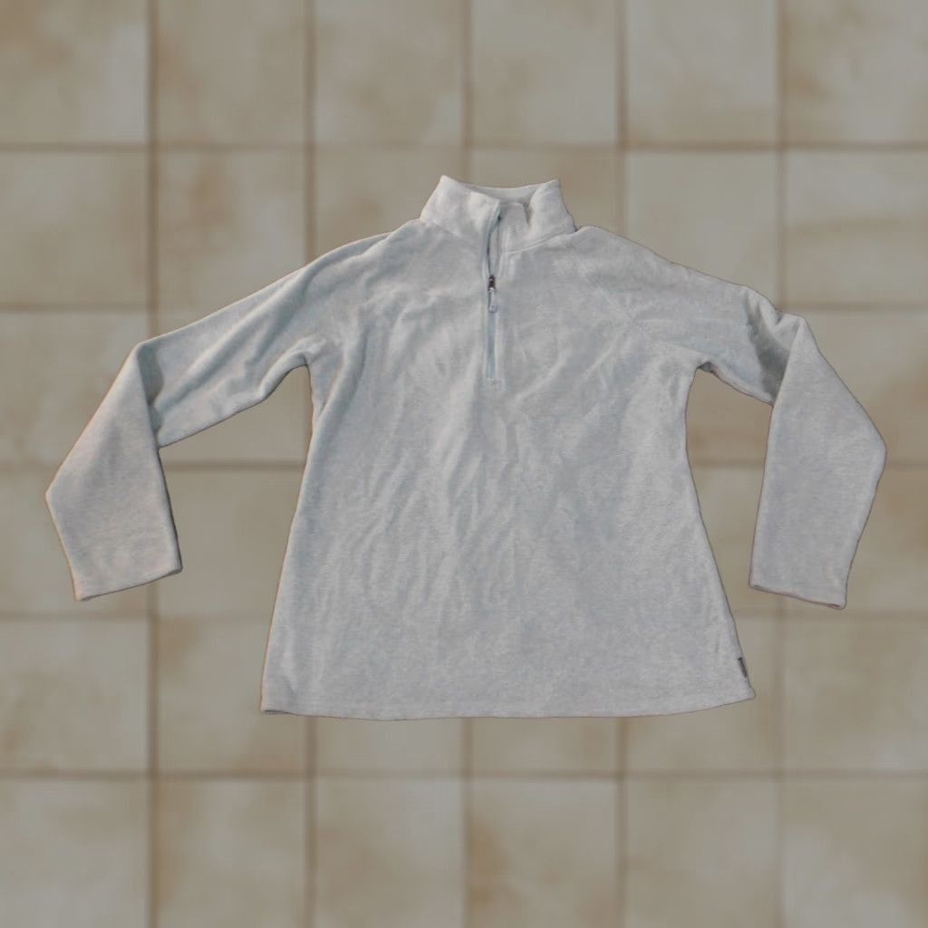 Eddie Bauer Eddie Bauer Sweater Womens M Blue 1/4 Zip Fleece Pullover Raglan Sleeve Mock Neck Casual Winter Regular Logo Pattern Solid Size M / US 6-8 / IT 42-44 - 1 Thumbnail