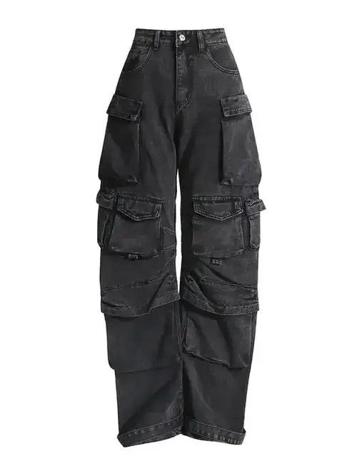 Designer Minimalistic denim pants with multiple pockets. Size US 30 / EU 46 - 1 Thumbnail