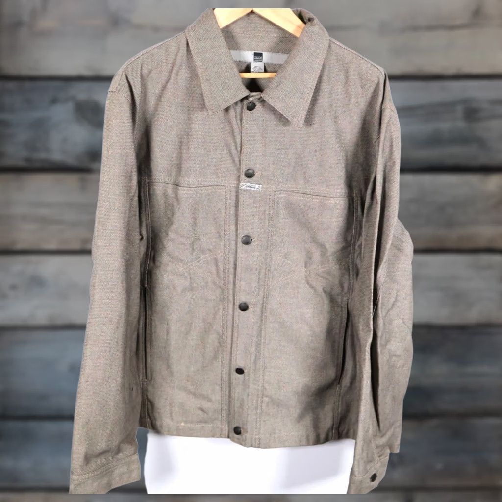 Vintage VINTAGE Girbaud Jacket Men XL Gray Brown Denim Trucker Jean Jacket 2XL Oversized Hip Hop Retro Y2K Size US 36 / EU 52 - 1 Thumbnail