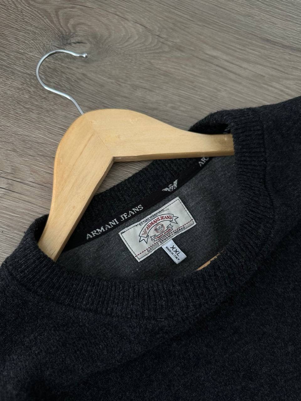Armani × Vintage Vintage Armani Jeans Navy Gray Sweater Size US XL / EU 56 / 4 - 6 Thumbnail