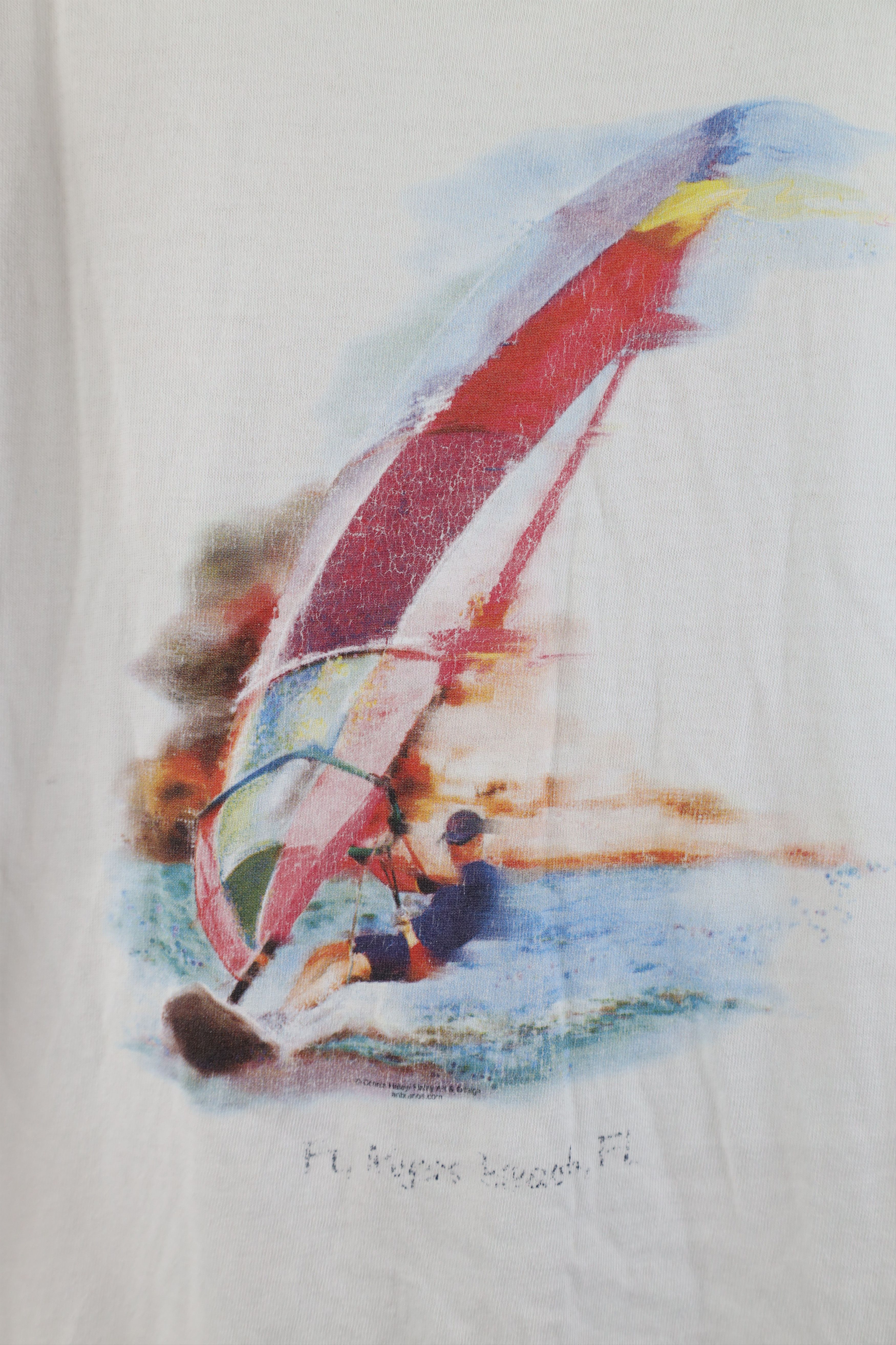 Vintage Vintage 90s Streetwear Ft Myers Beach Wind Surf T-Shirt Size US L / EU 52-54 / 3 - 4 Thumbnail